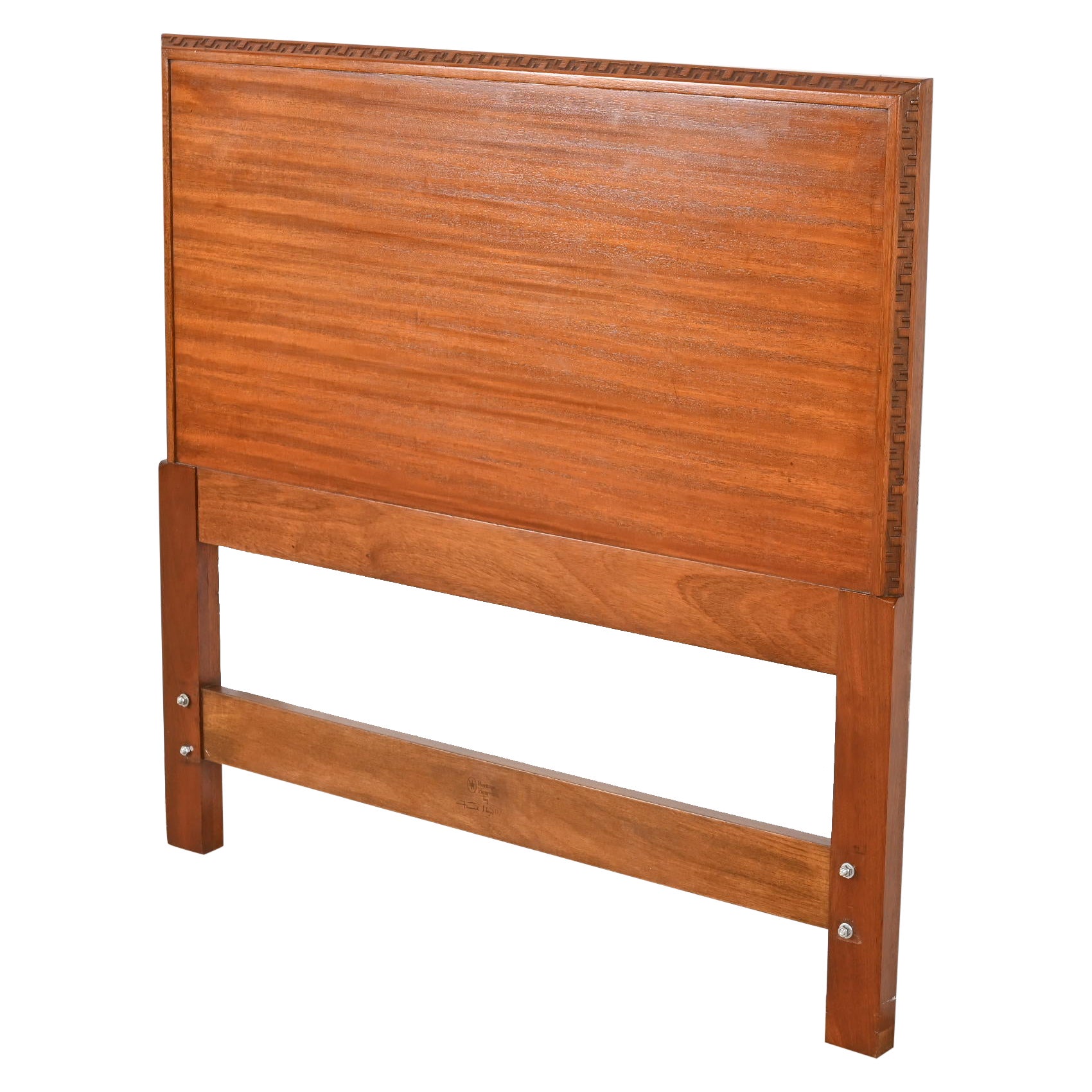 Tête de lit double en acajou de Frank Lloyd Wright, années 1950