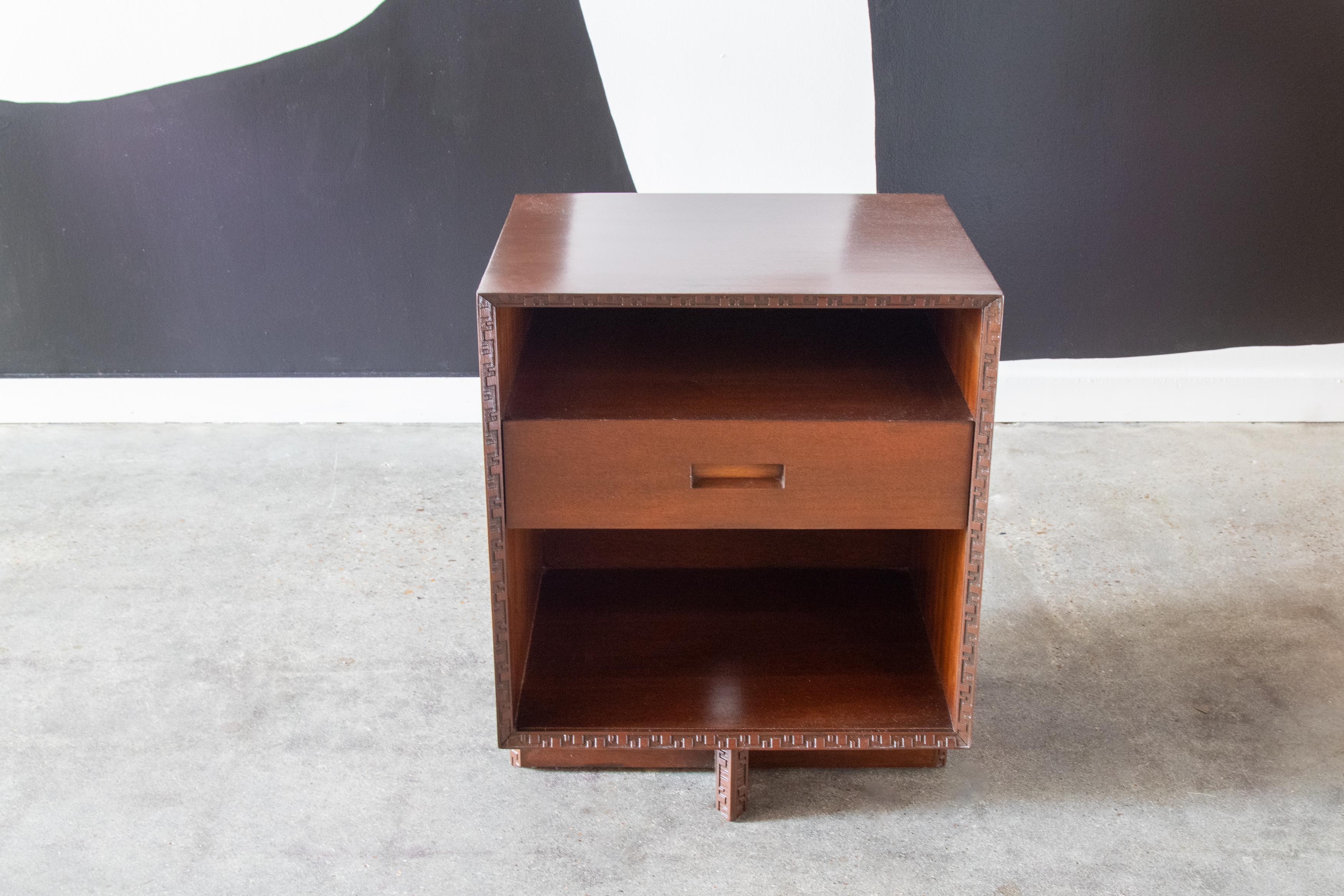 Mid-20th Century Frank Lloyd Wright Taliesin Nightstand End Table for Heritage Henredon Mahogany