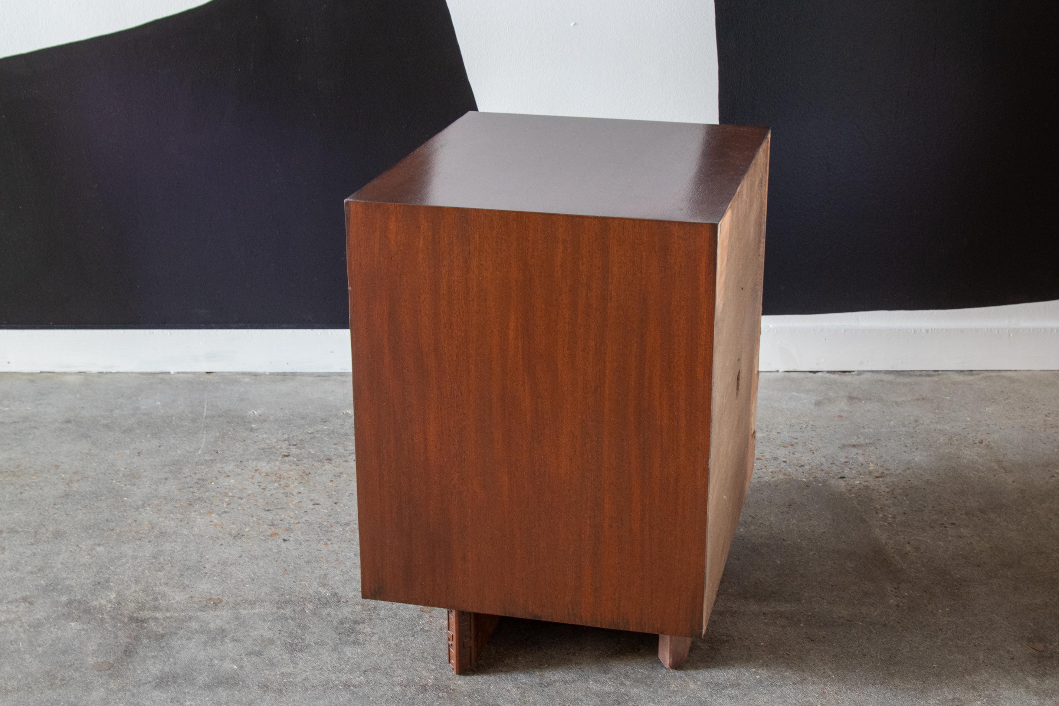 Frank Lloyd Wright Taliesin Nightstand End Table for Heritage Henredon Mahogany 2