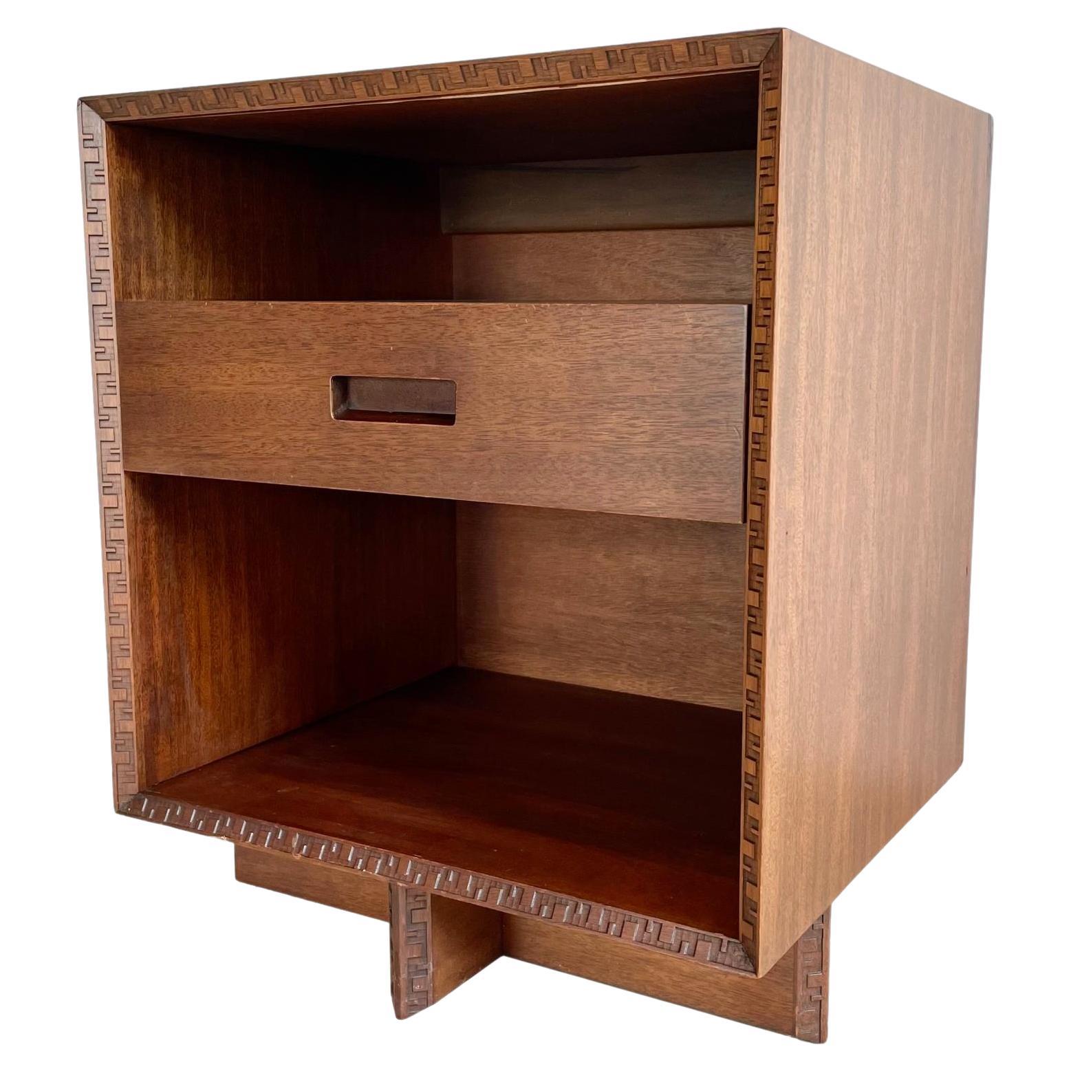 Frank Lloyd Wright “Taliesin” Nightstand/Side Table for Heritage-Henredon, 1955 For Sale