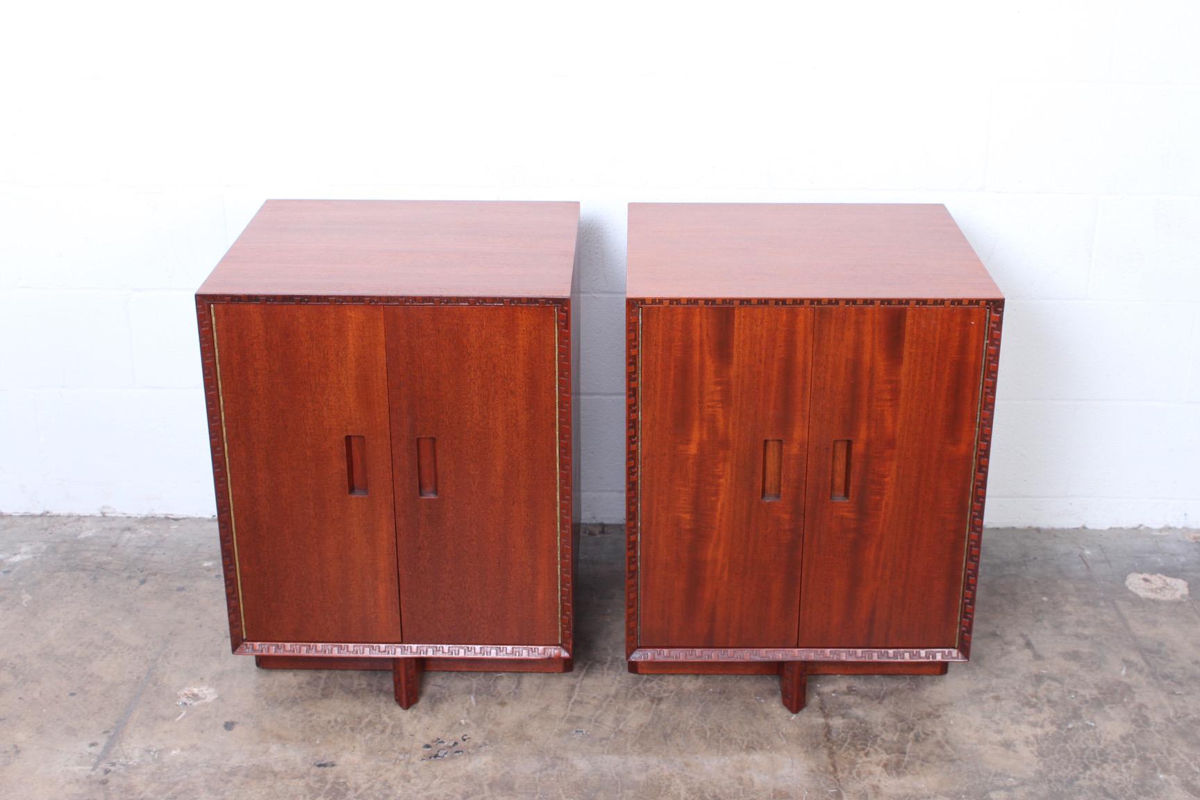A pair of chests/nightstands by Frank Lloyd Wright for Henredon.
 