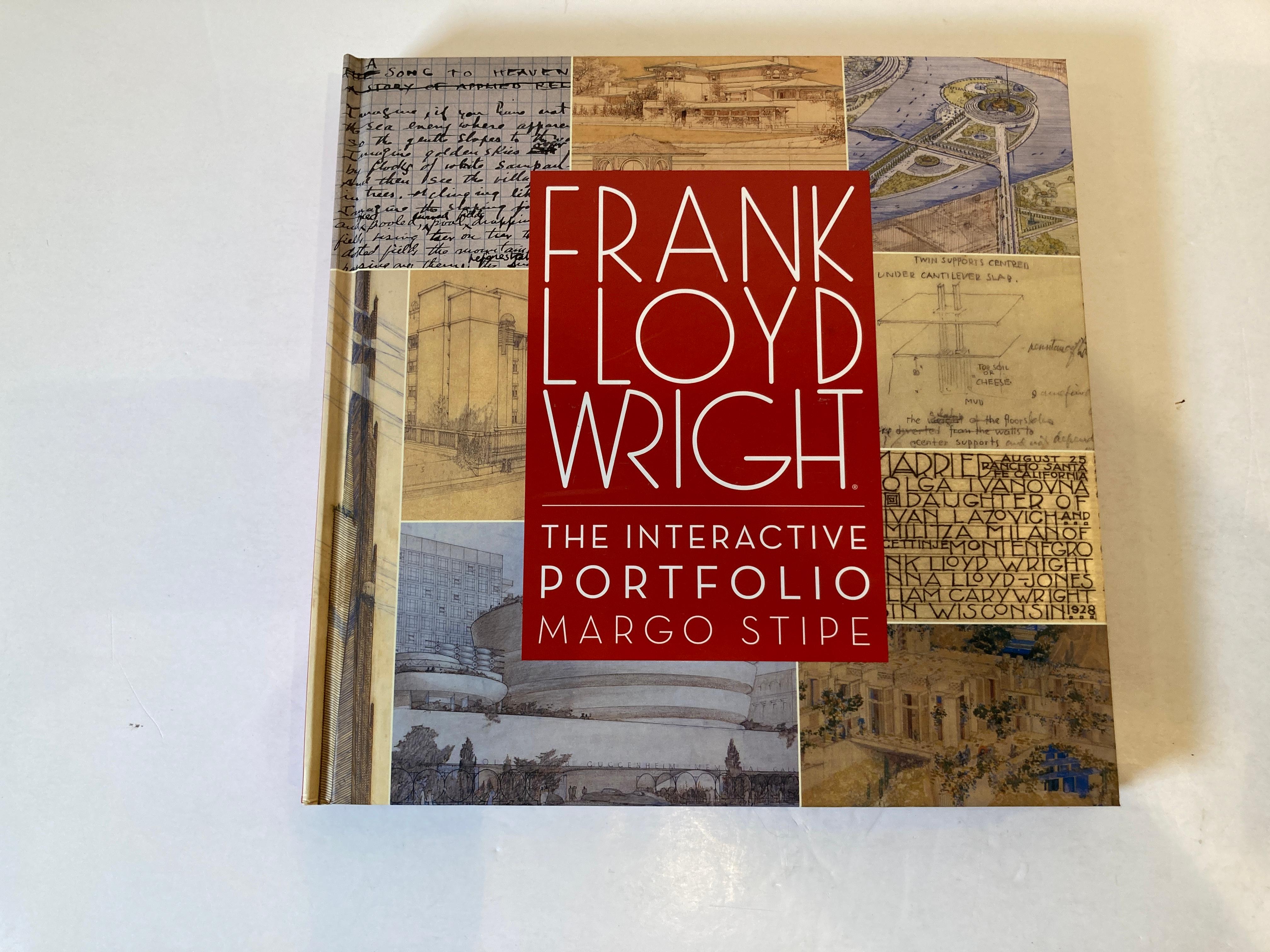 Frank Lloyd Wright: The Interactive Portfolio by Margo Stipe
Published by Running Press, Philadelphia, London.
Frank Lloyd Wright: The Interactive Portfolio. 
Illustrated with Full Color Photos of Some of Frank Lloyd Wright's Most Iconic