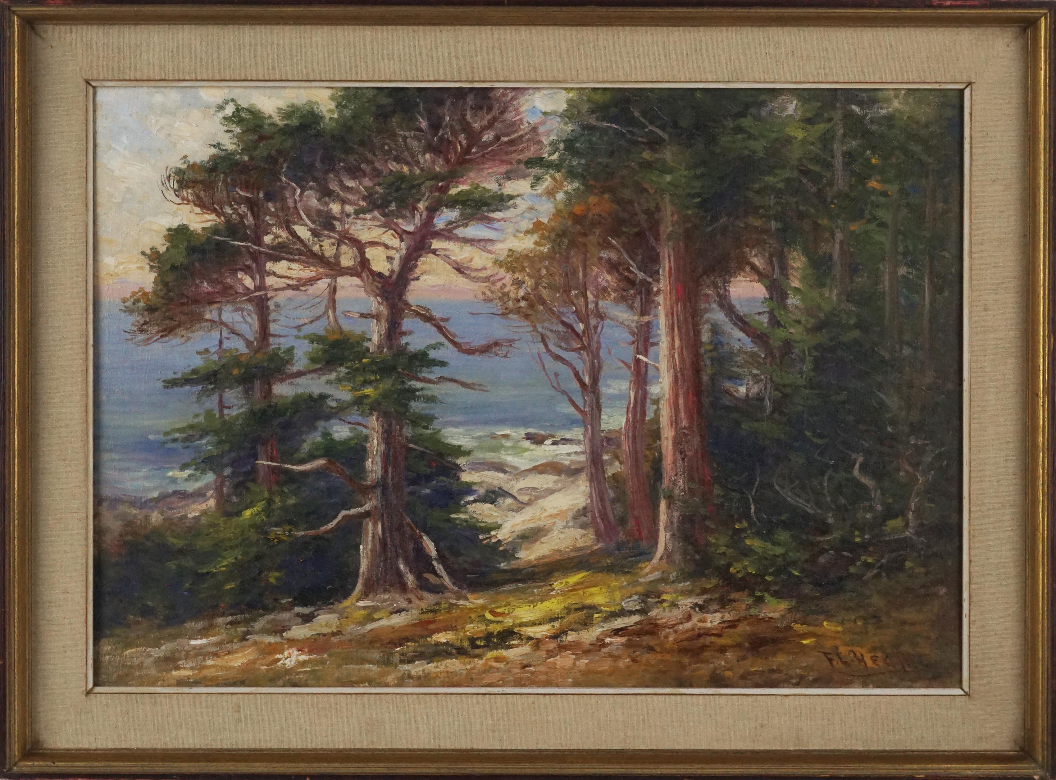 Frank Lucien Heath Landscape Painting - Early 20th Century Old 17 Mile Drive, Carmel California Landscape 