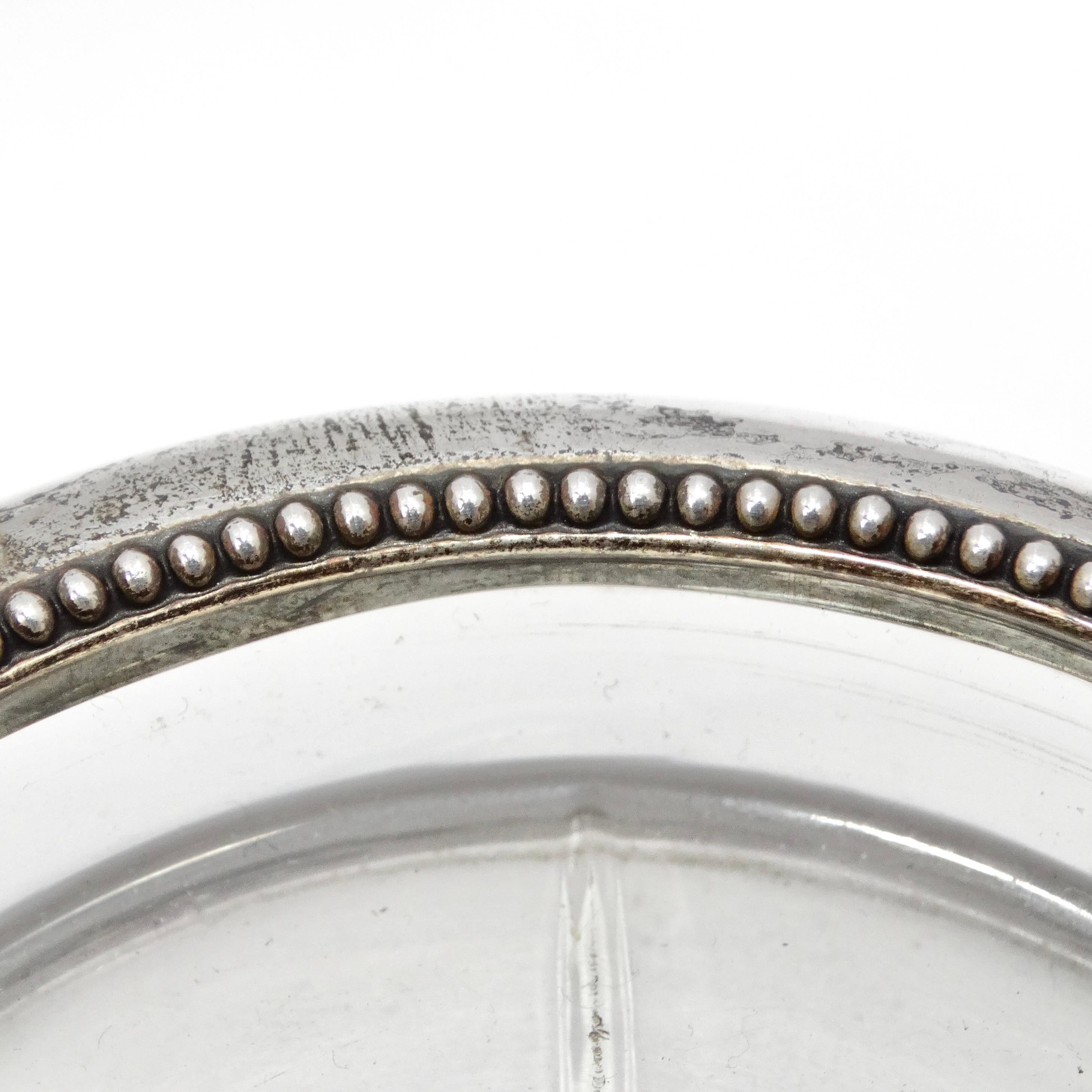 Frank M. Whiting & Co. Antiker Aschenbecher aus reinem Silberglas im Angebot 1