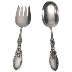 Frank M. Whiting Co. Sterling Silver 1893 Tyrolean Solid Salad Serving Set