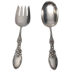 Frank M. Whiting Co. Sterling Silver 1893 Tyrolean Solid Salad Serving Set