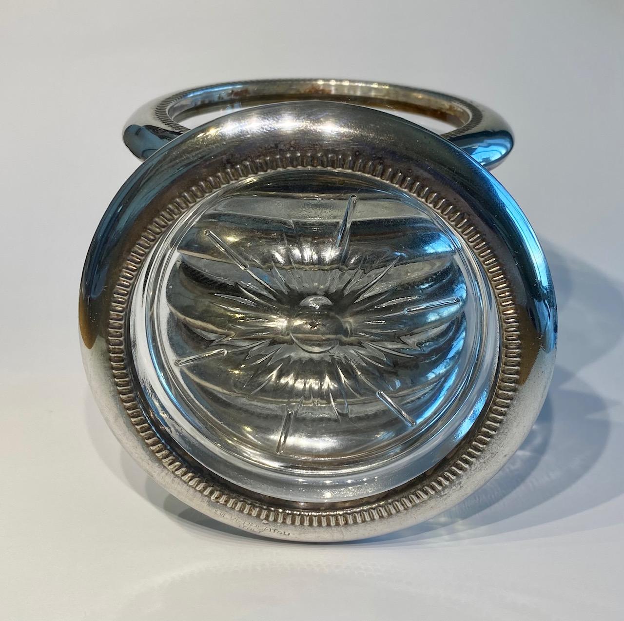 vintage glass coasters with silver rim