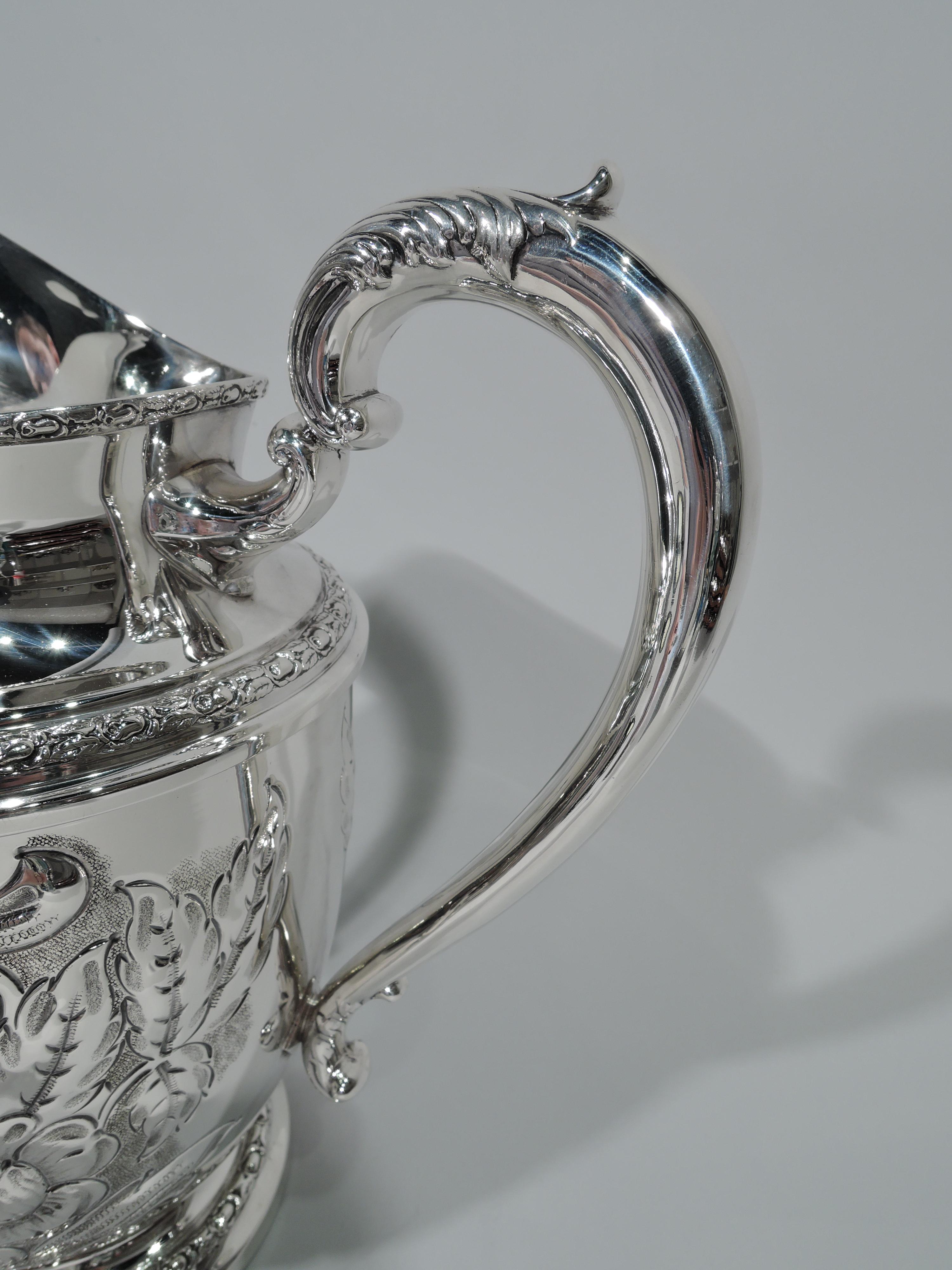 Frank M. Whiting Talisman Rose Sterling Silver Water Pitcher In Good Condition In New York, NY