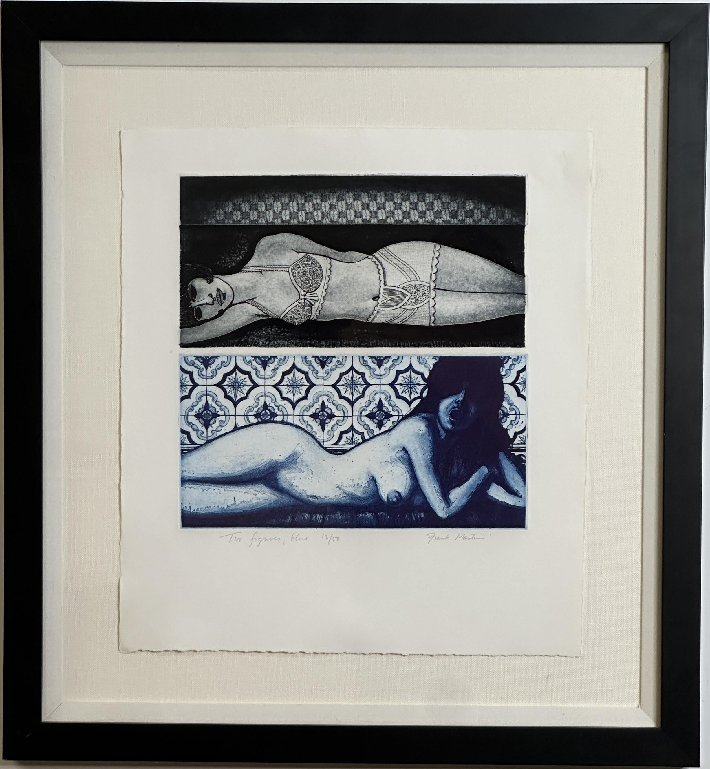 Frank Martin Figurative Print - Two Figures 1968 Framed Limited Edition Etching