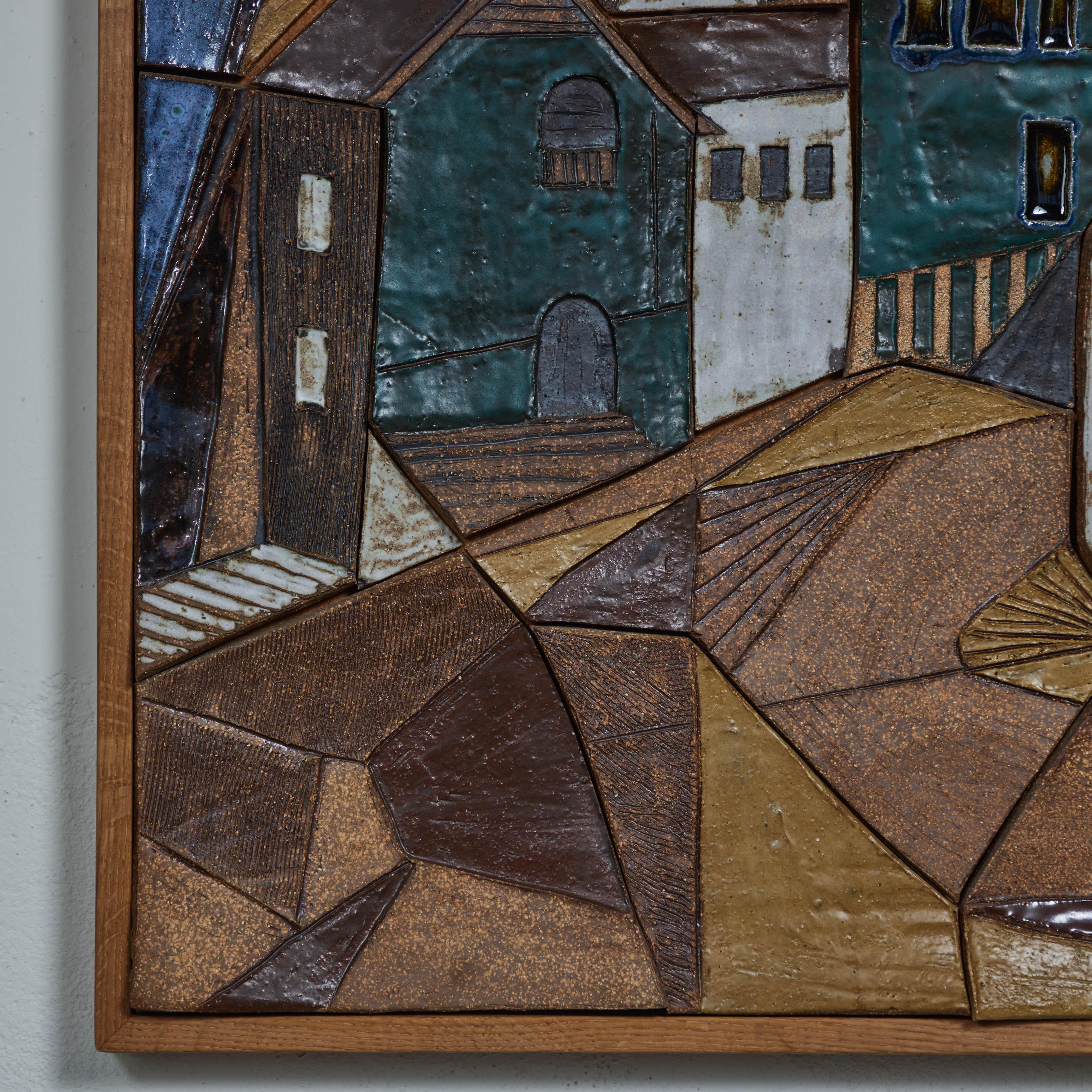 Frank Matranga Mosaikfliesen Stadtbild Wandkunst (Mitte des 20. Jahrhunderts) im Angebot