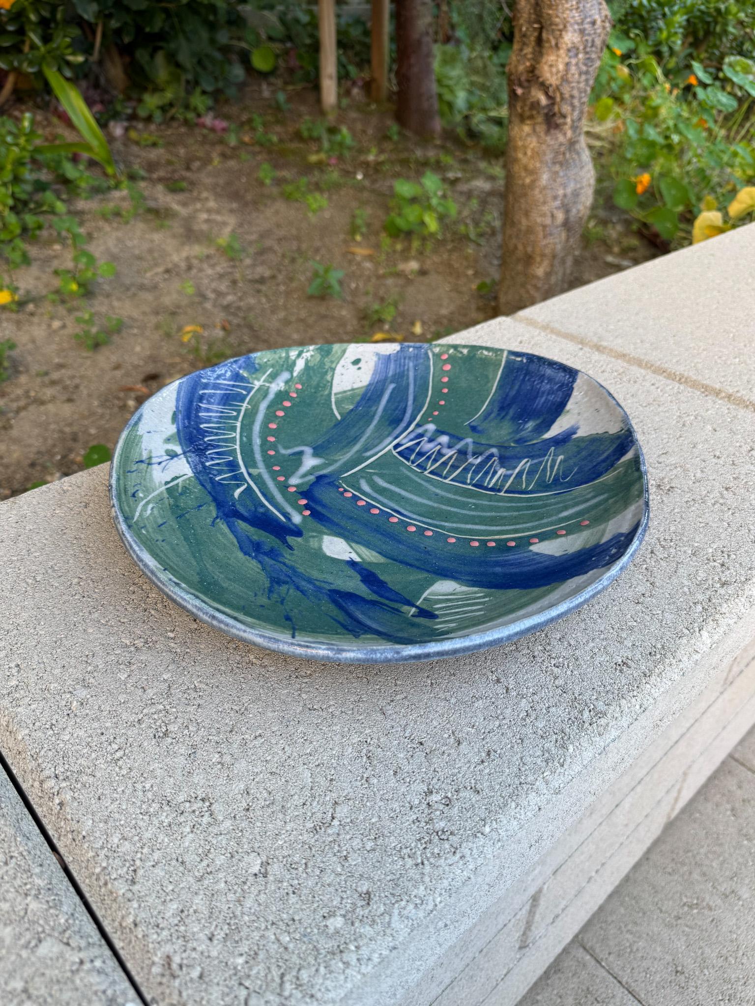Post-Modern Frank Matranga Signed Ceramic Charger, California, 20th Century For Sale