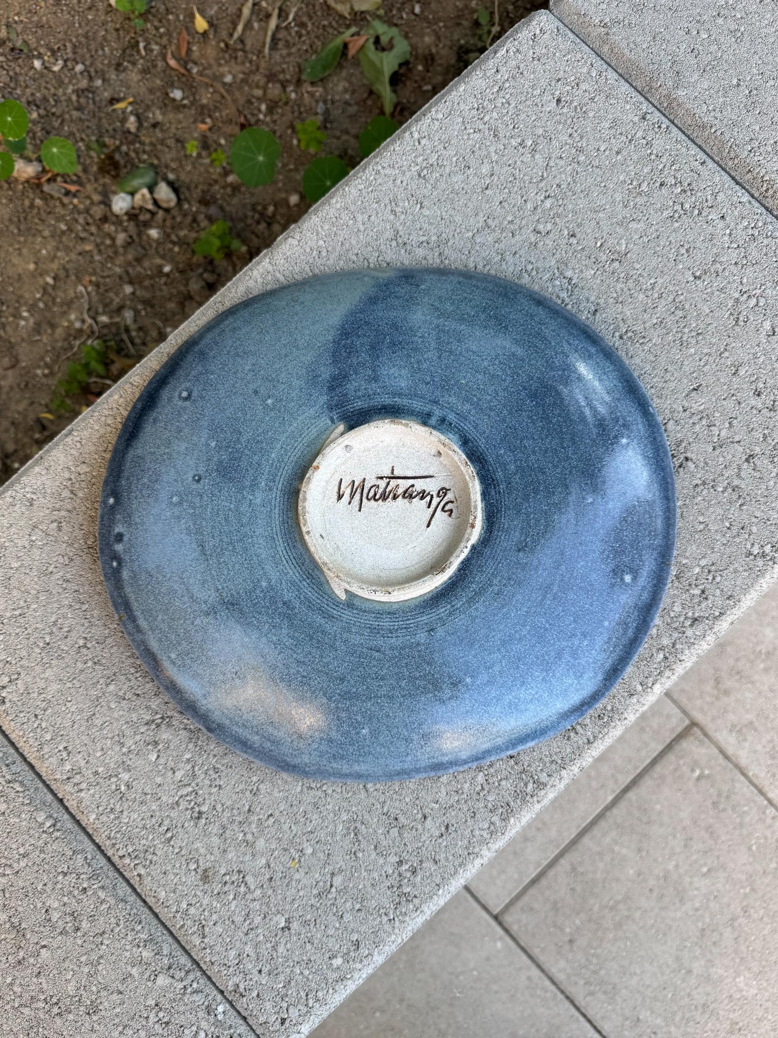 American Frank Matranga Signed Ceramic Charger, California, 20th Century For Sale