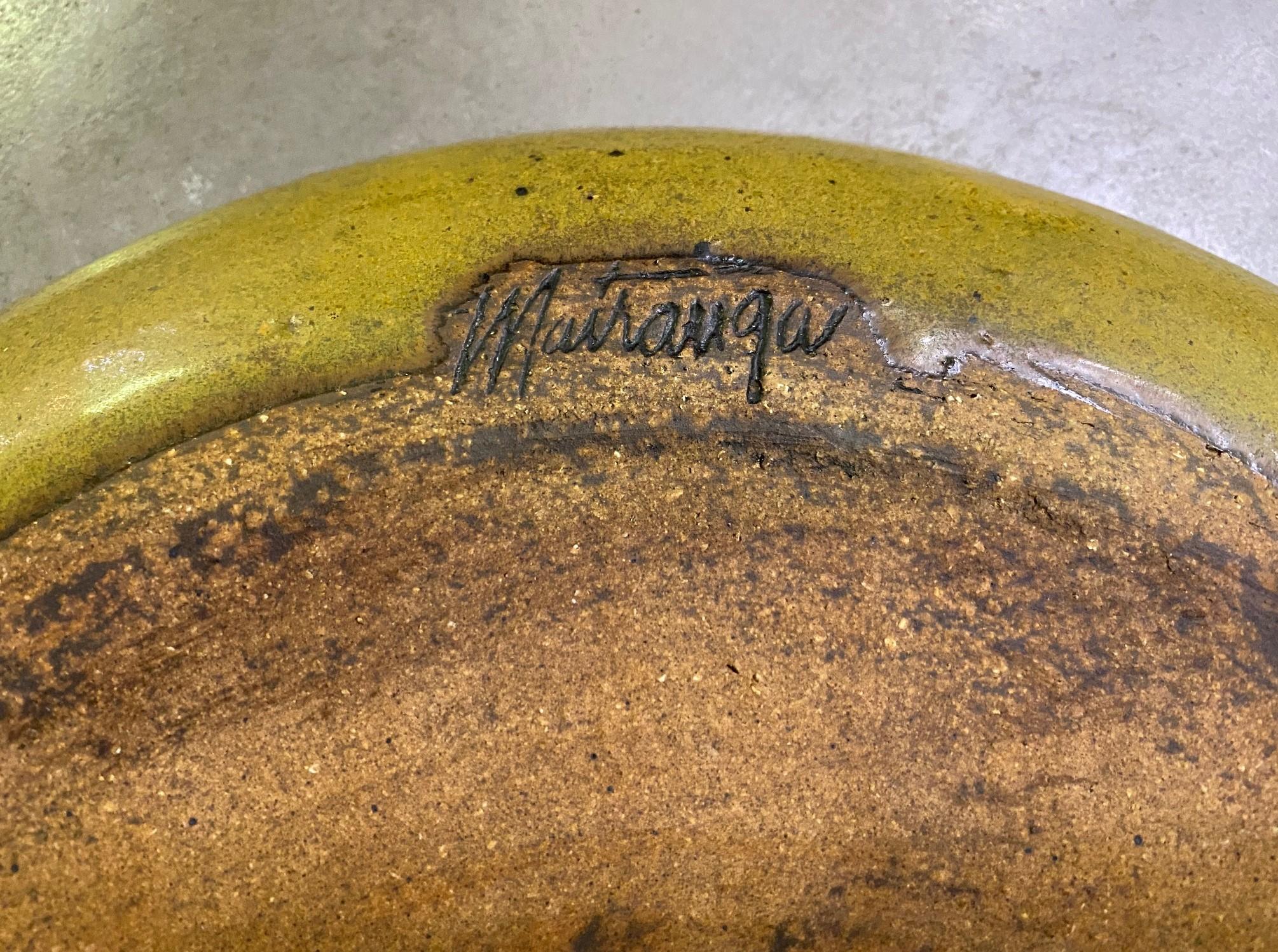 Frank Matranga Signed Mid-Century Modern California Studio Pottery Large Bowl 2