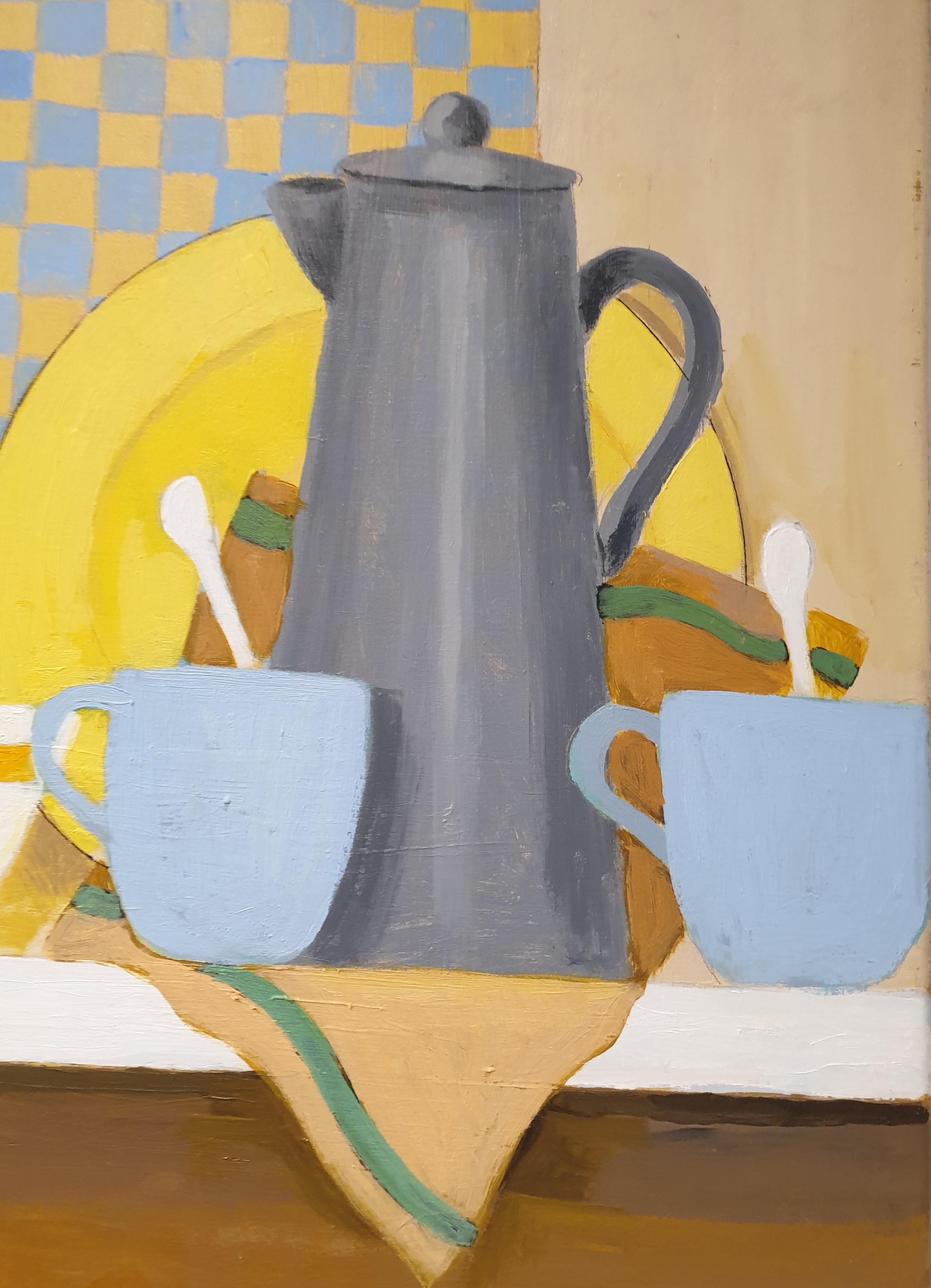 'Breakfast'. Surrealist Acrylic on Canvas. - Painting by Frank McLean Docherty 
