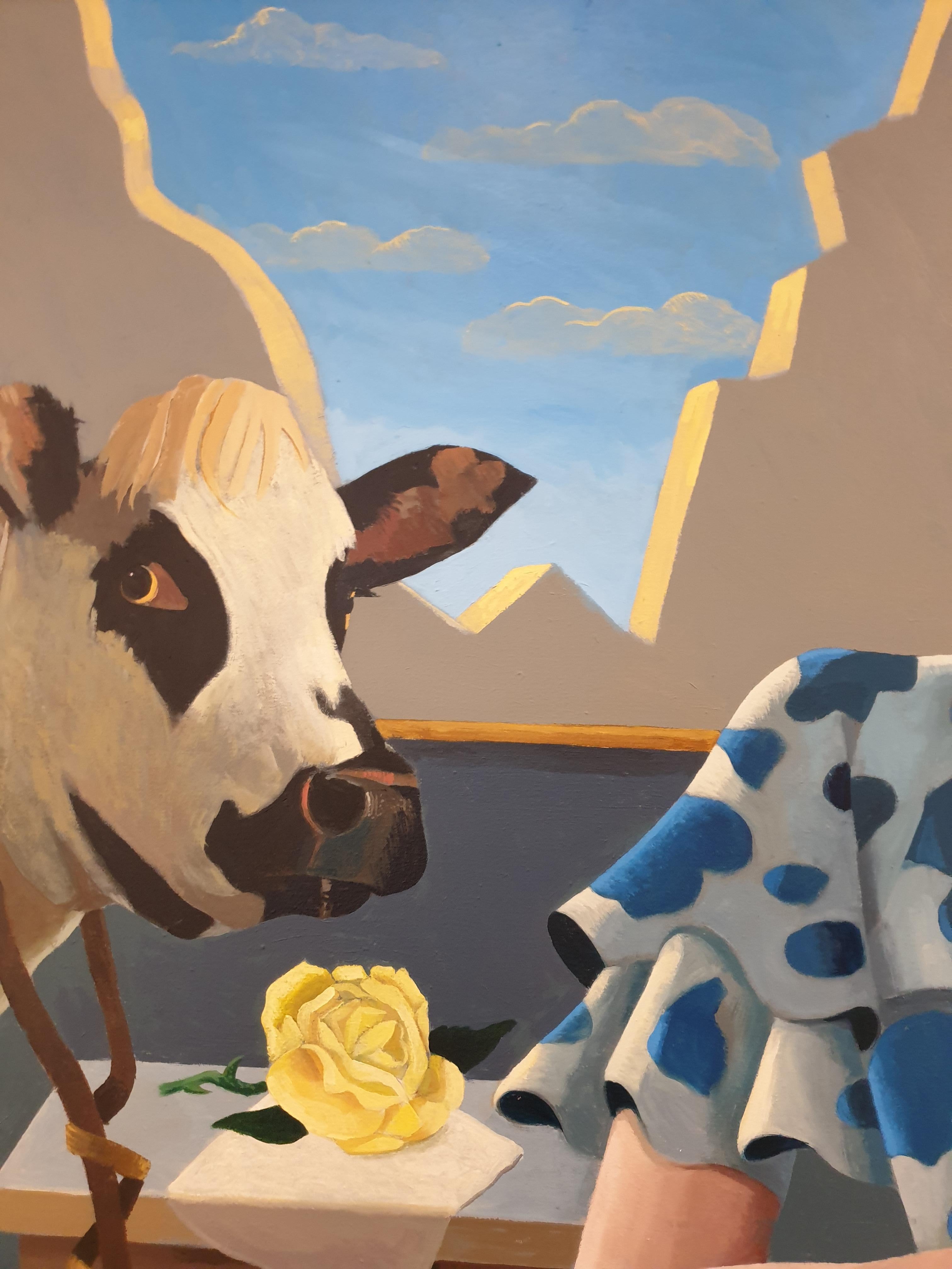 'Mad Cow'. Large Contemporary Scottish Surrealist Acrylic on Canvas. 7