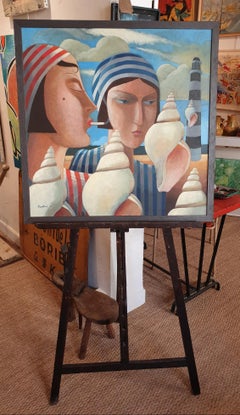 'Life's a Beach!'. Large Surrealist Contemporary Acrylic on Canvas.