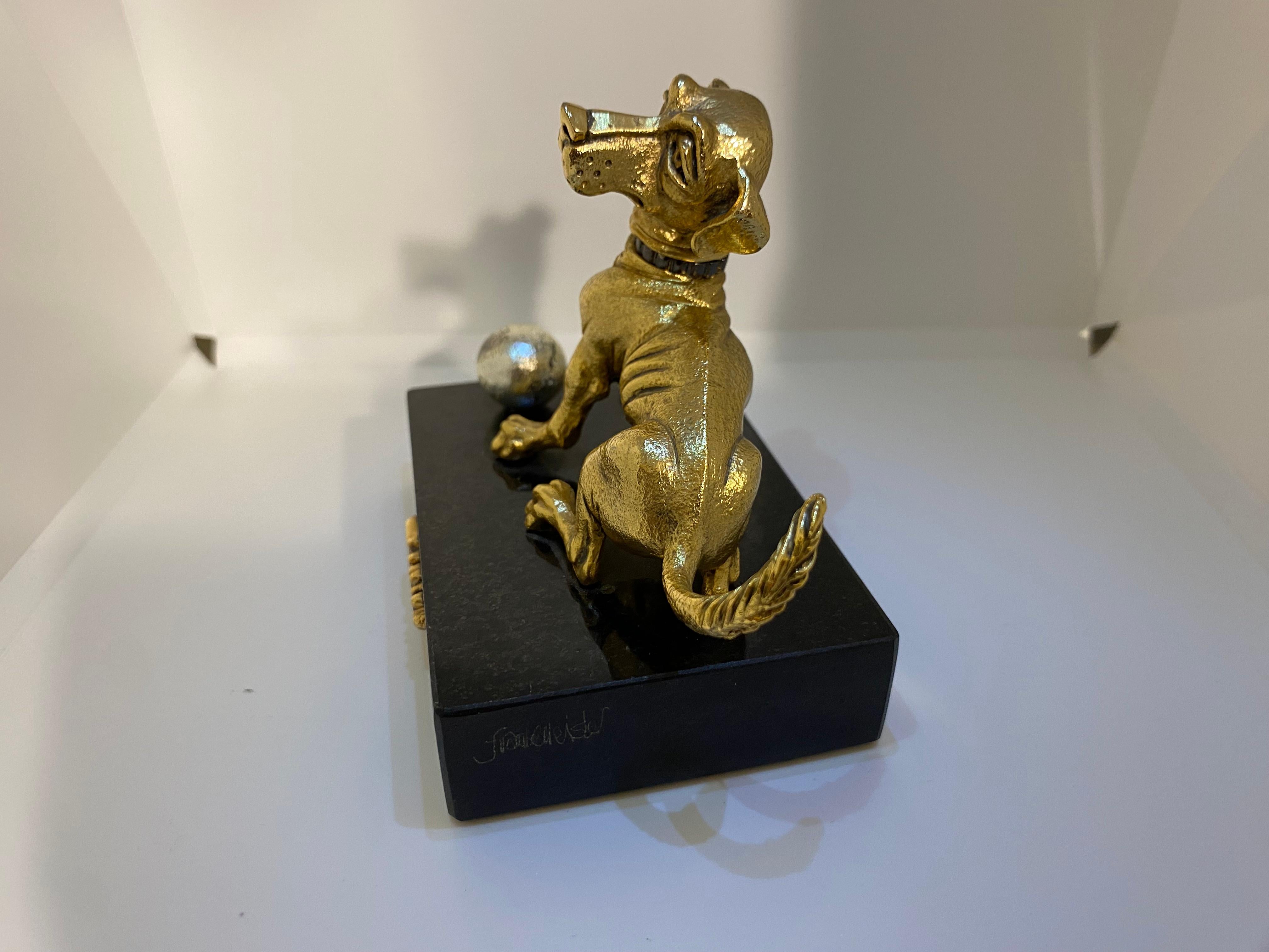 Frank Meisler Mini Gold Dog For Sale 1