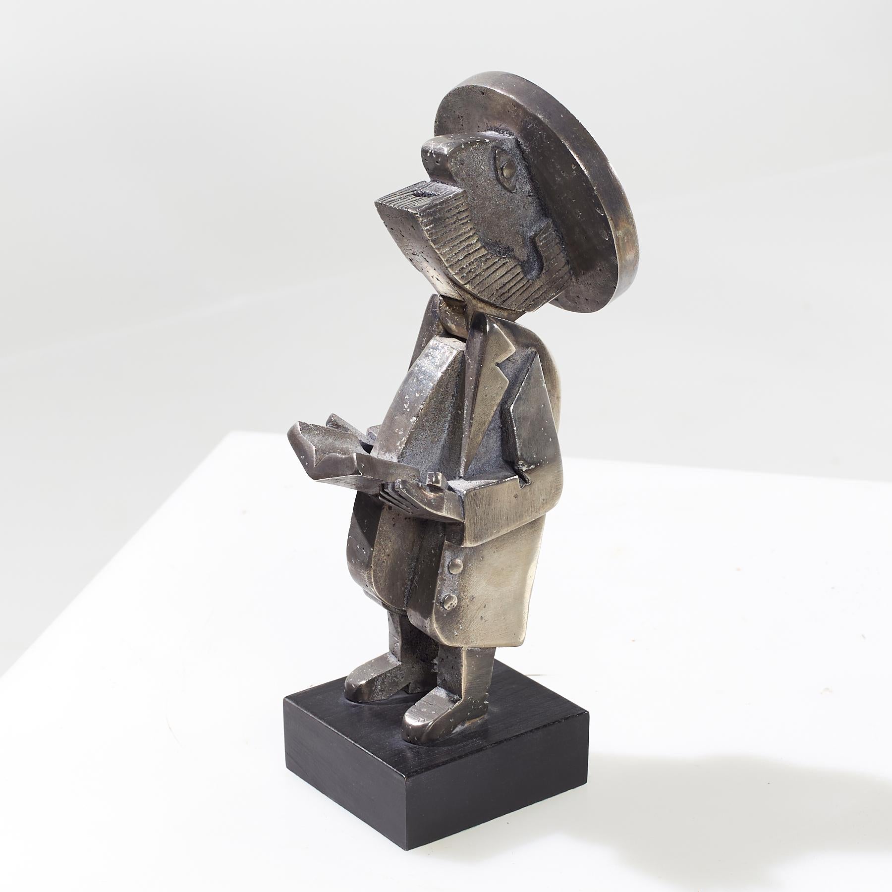 Frank Meisler Rare sculpture mécanique ancienne de lapin judaïque priant 103/250 en vente 3