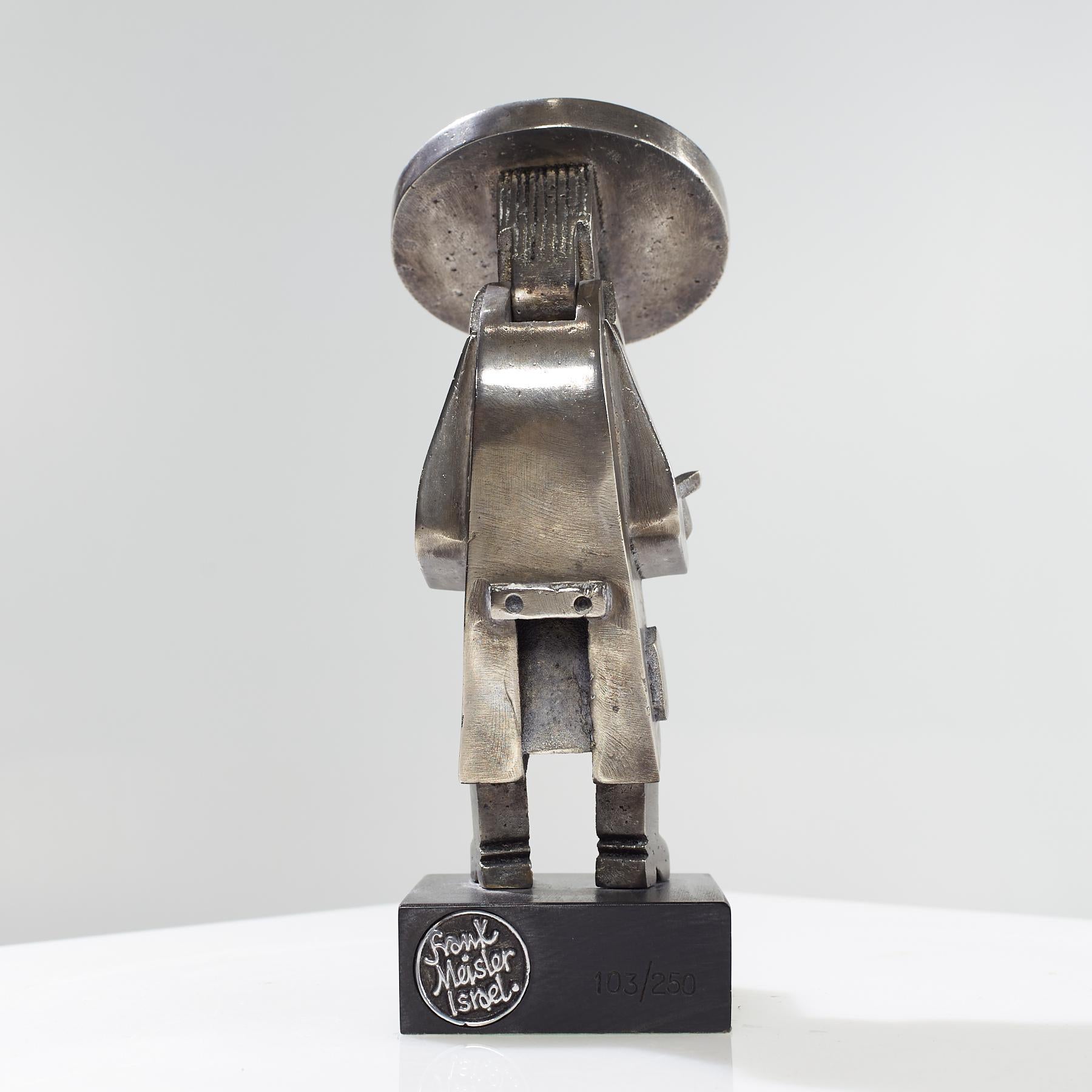 XXIe siècle et contemporain Frank Meisler Rare sculpture mécanique ancienne de lapin judaïque priant 103/250 en vente