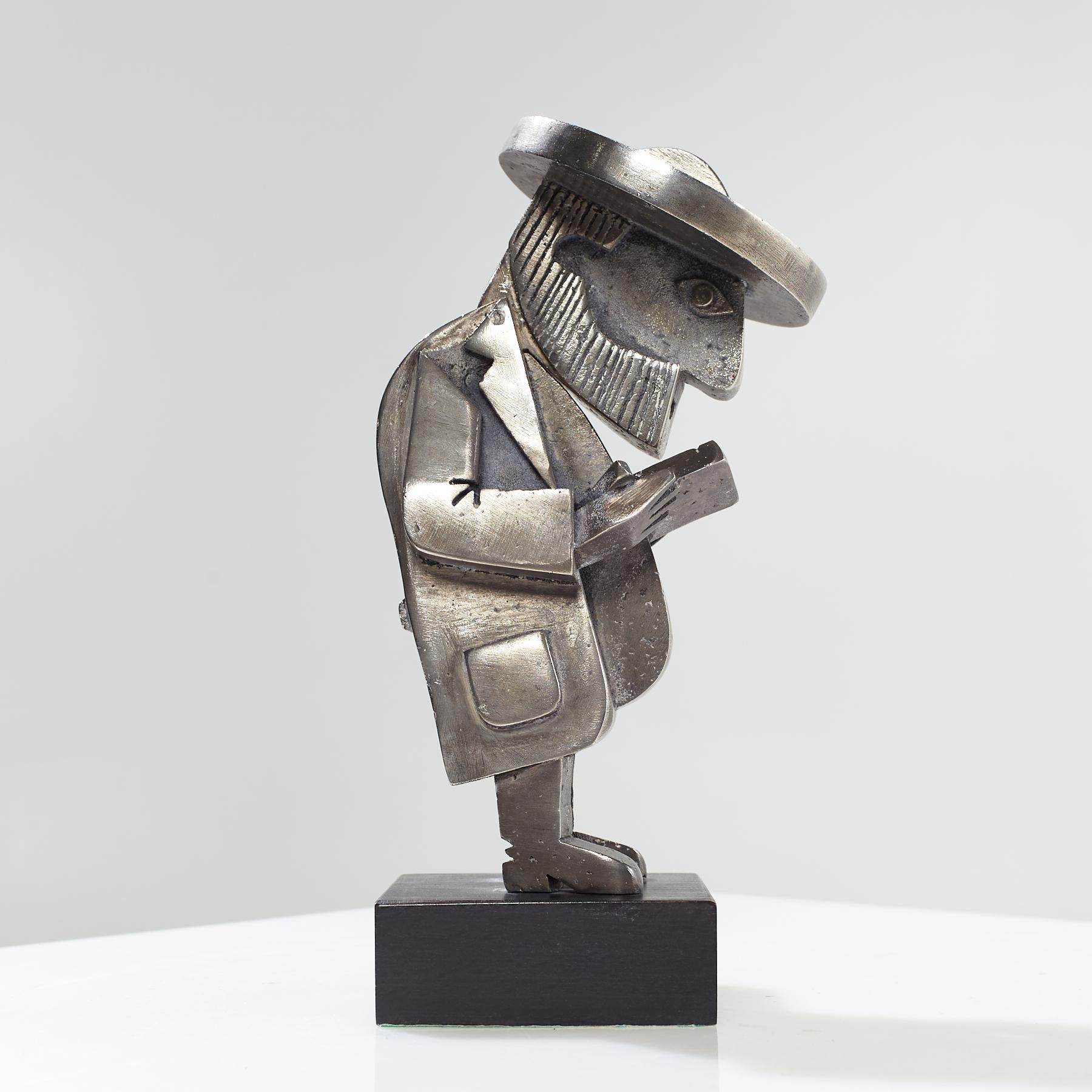 Frank Meisler Rare sculpture mécanique ancienne de lapin judaïque priant 103/250 en vente 1
