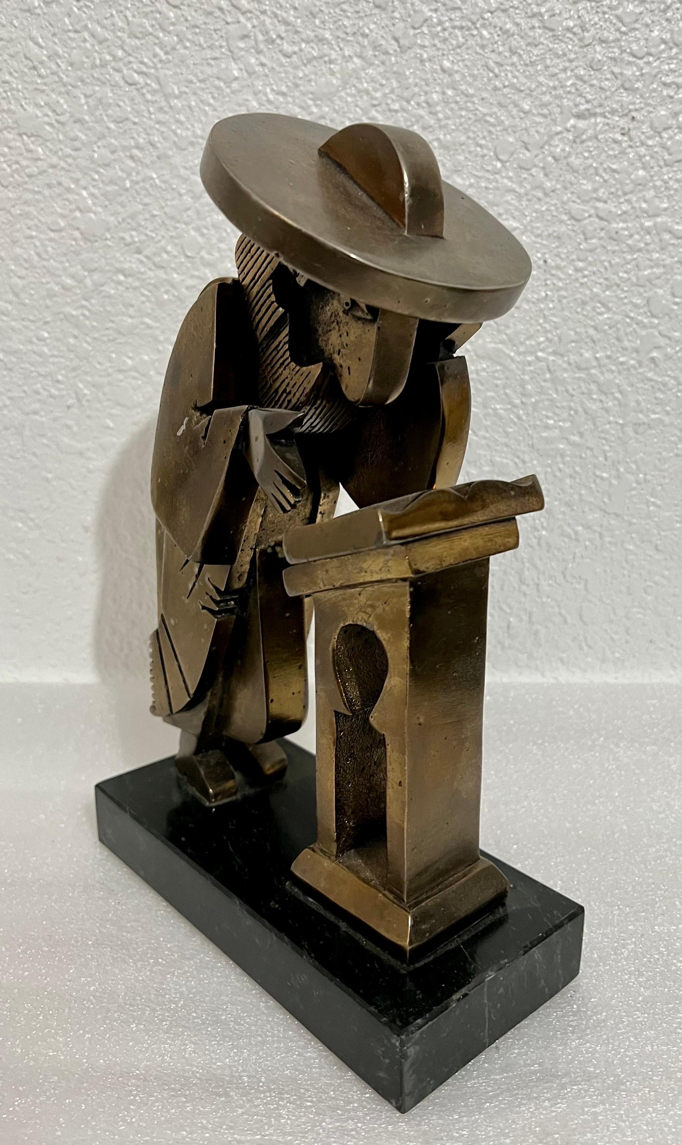 Raro Vintage Israeli Judaica Rabbi che prega Scultura meccanica Frank Meisler in vendita 5