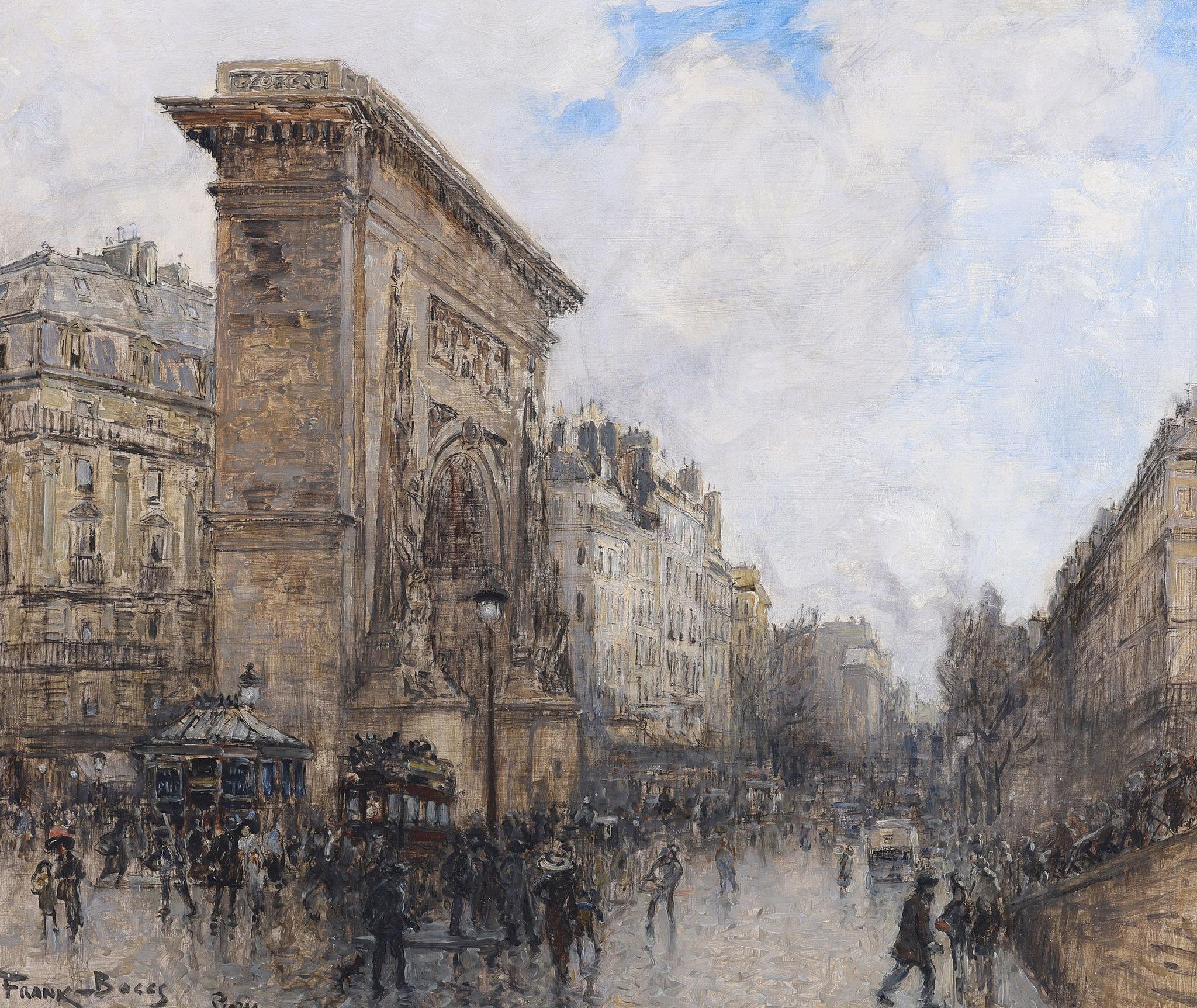 Porte St Denis, Paris - Scène parisienne - Painting de Frank Meyers-Boggs