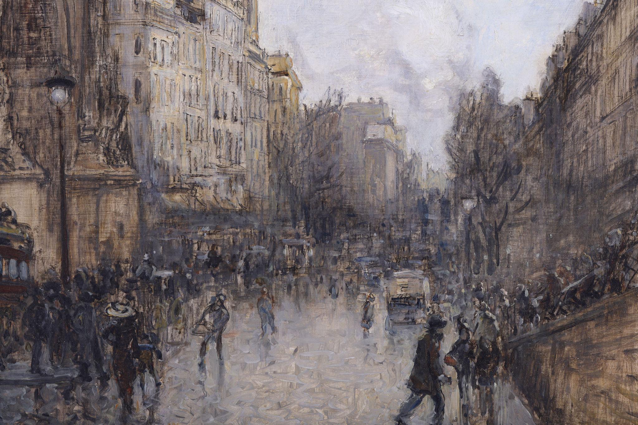 Porte St Denis, Paris - A Parisian Scene - Impressionist Painting by Frank Meyers-Boggs