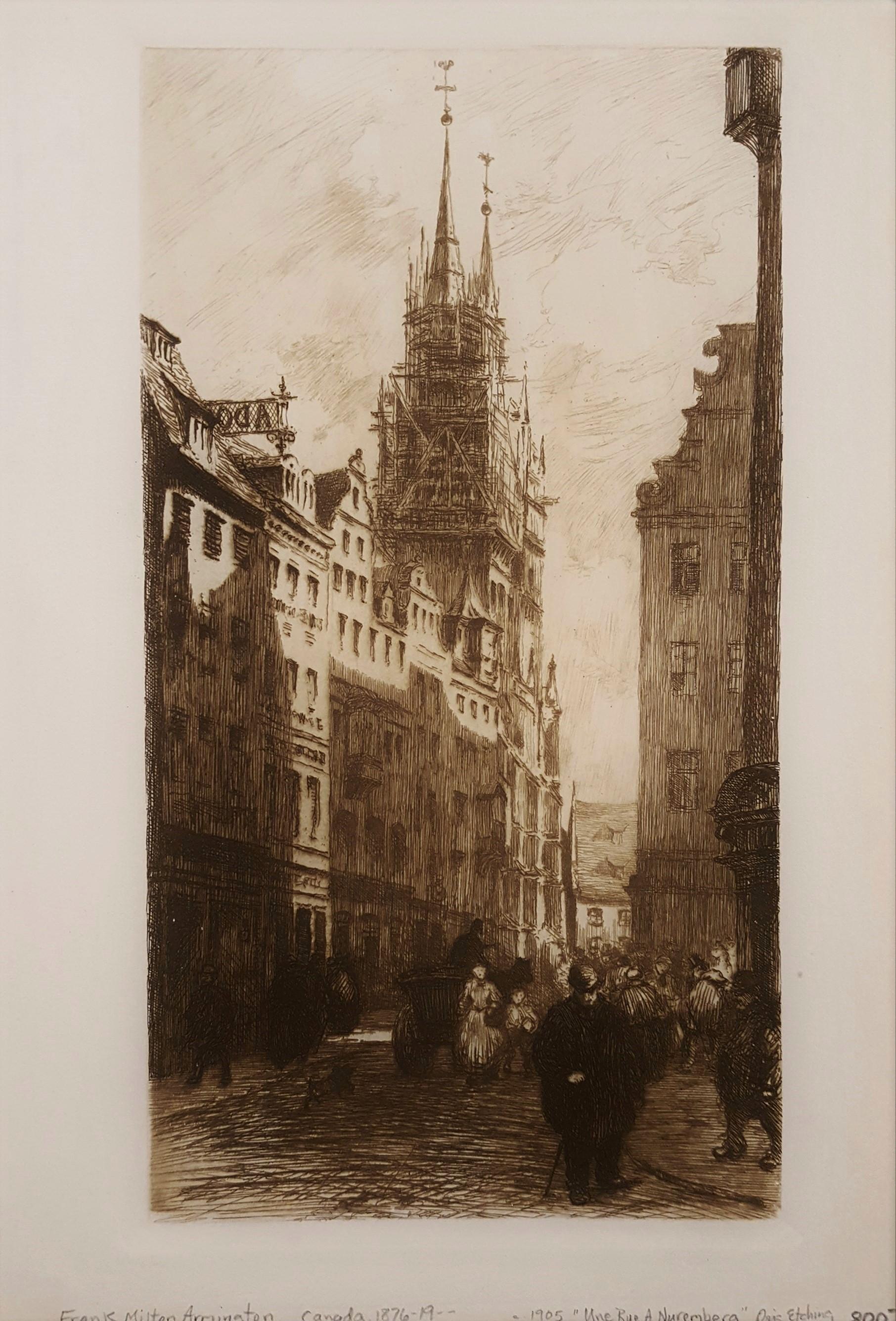 Une Rue a Nuremberg - Print by Frank Milton Armington