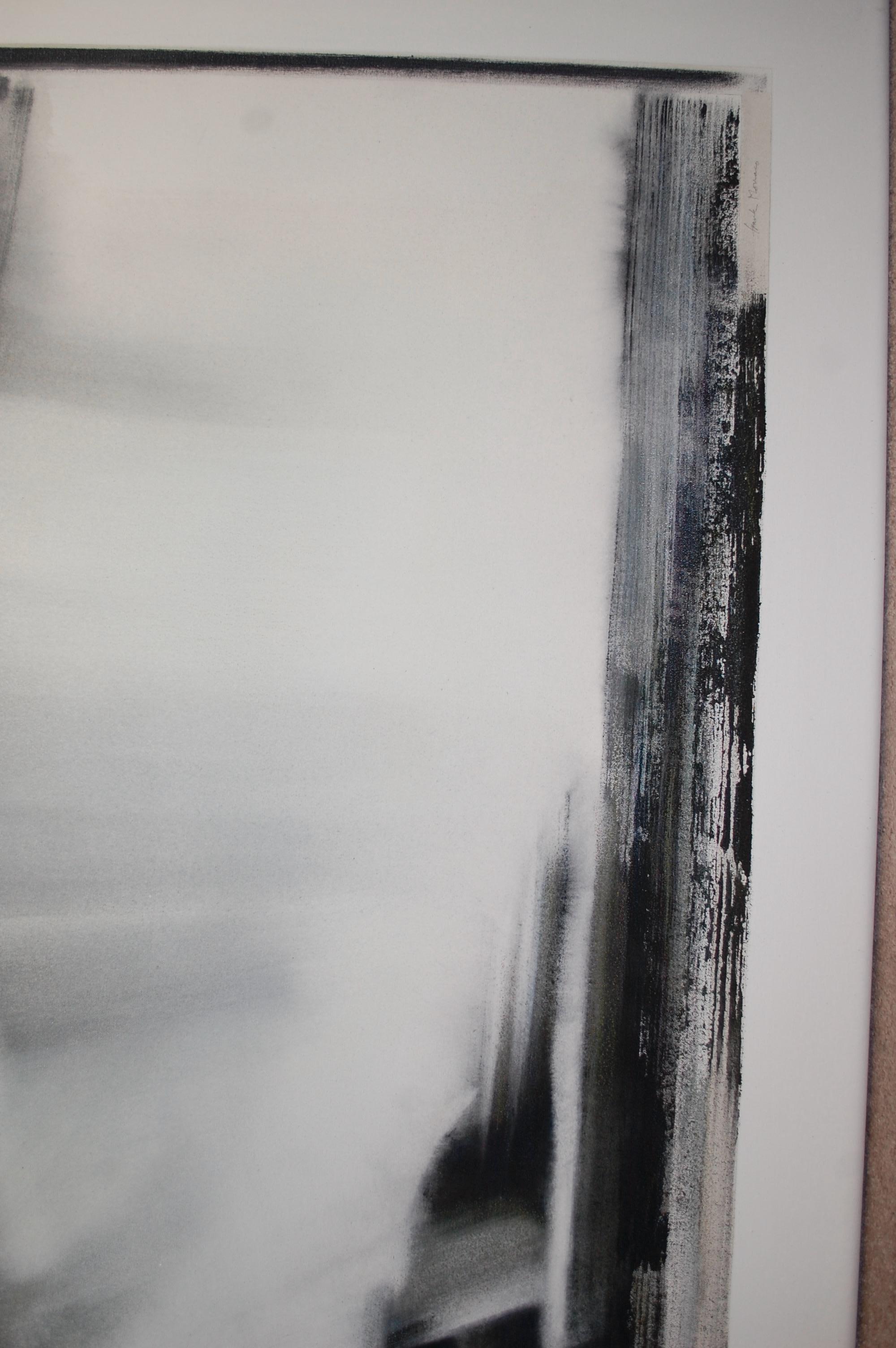 Prima della tempesta  Quadro astratto di grandi dimensioni in bianco e nero
Galleria wrap,  l'artista ha firmato e titolato.  Può essere appeso in verticale o in orizzontale.
Frank Monaco Artista americano nato nel 1944.
Ha studiato e lavorato con