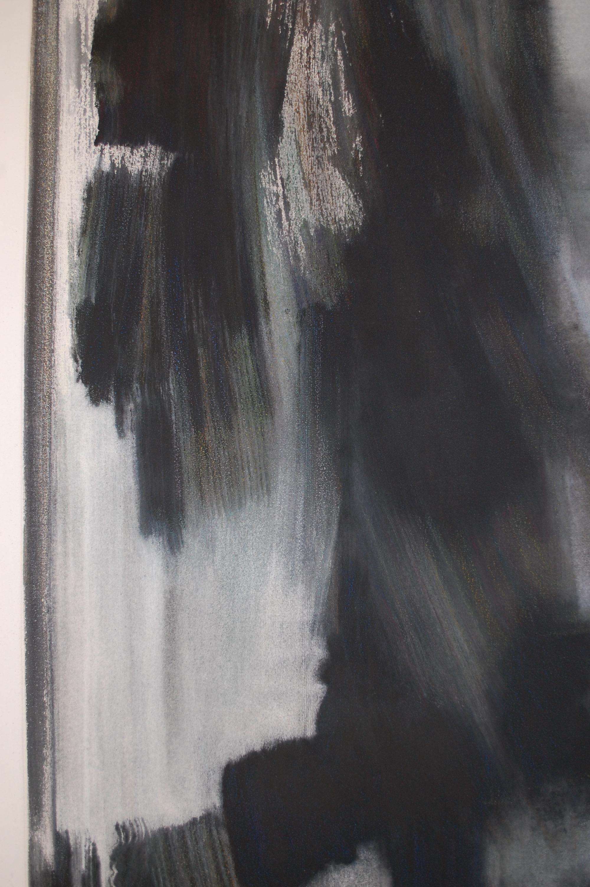 Prima della tempesta Pittura astratta in bianco e nero di grandi dimensioni in vendita 2