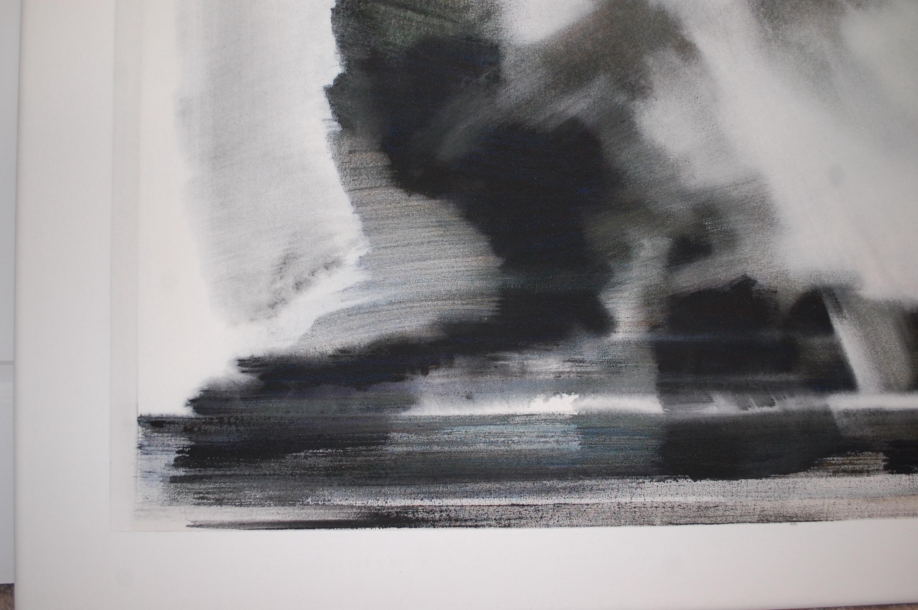 Before The Storm Black And White Large Abstract Painting For Sale 2