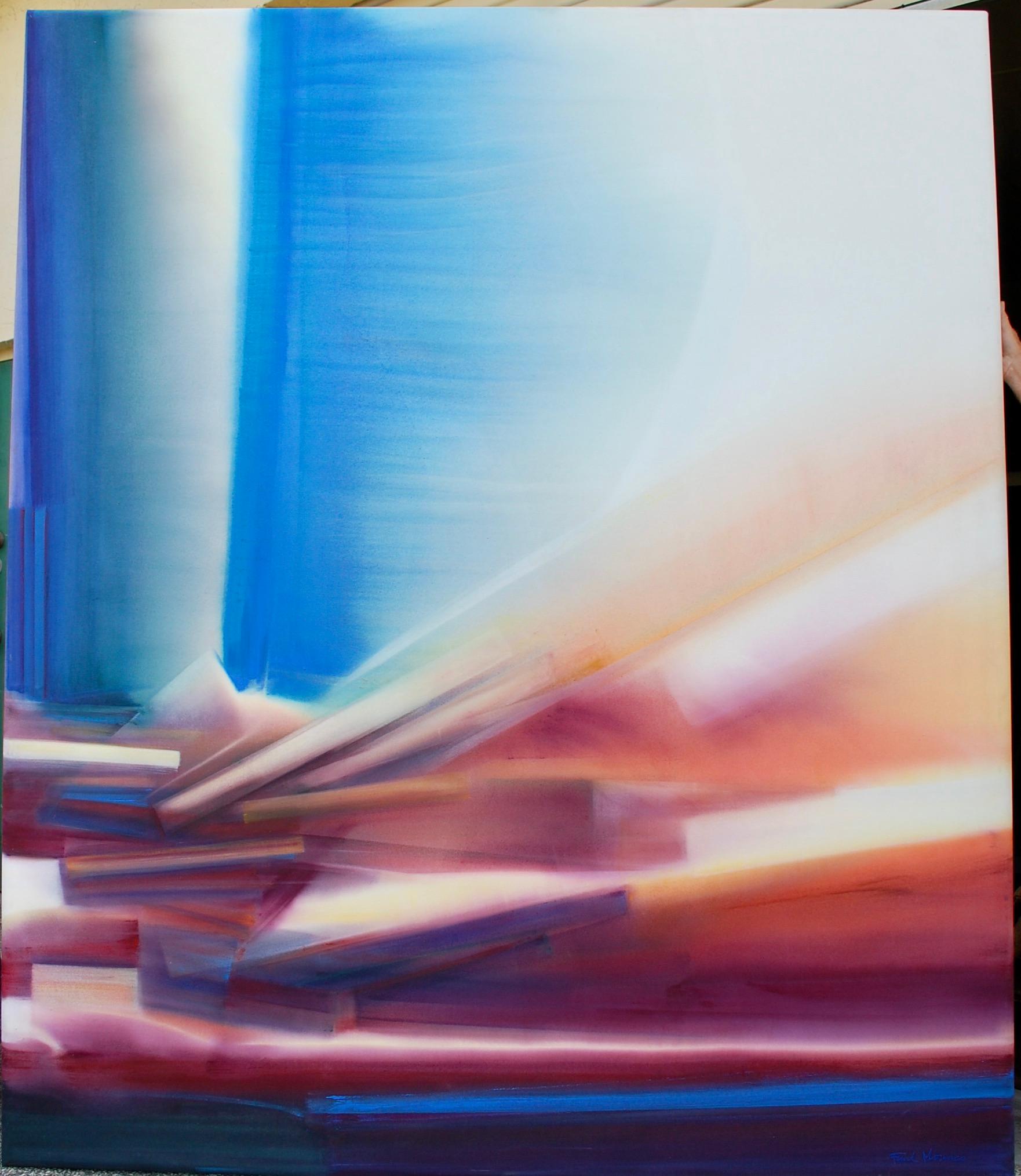 Inizio Grande Astratto Su Tela - Painting di Frank Monaco