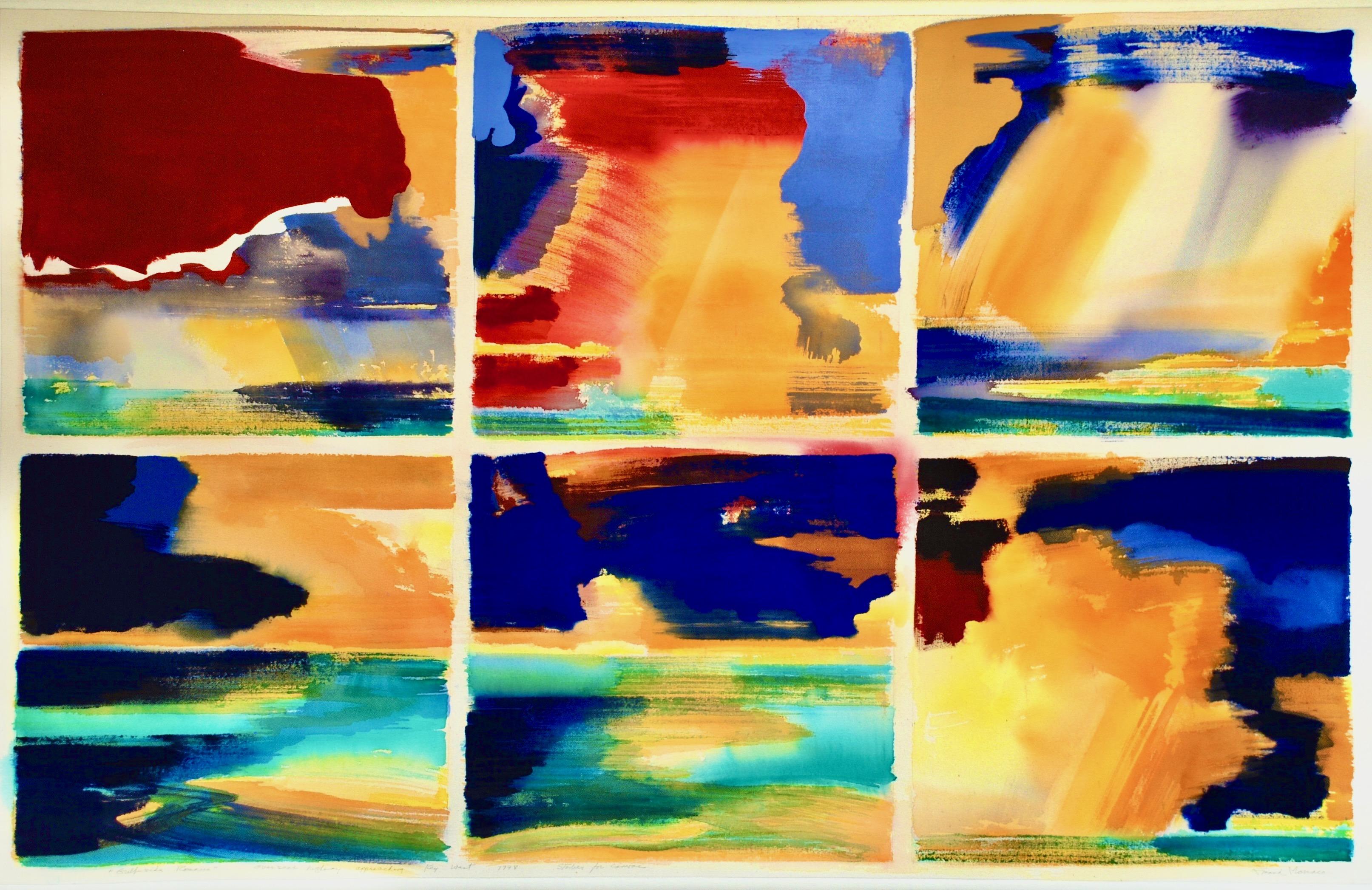 Großes abstraktes Gemälde, Gulfside Romance – Painting von Frank Monaco