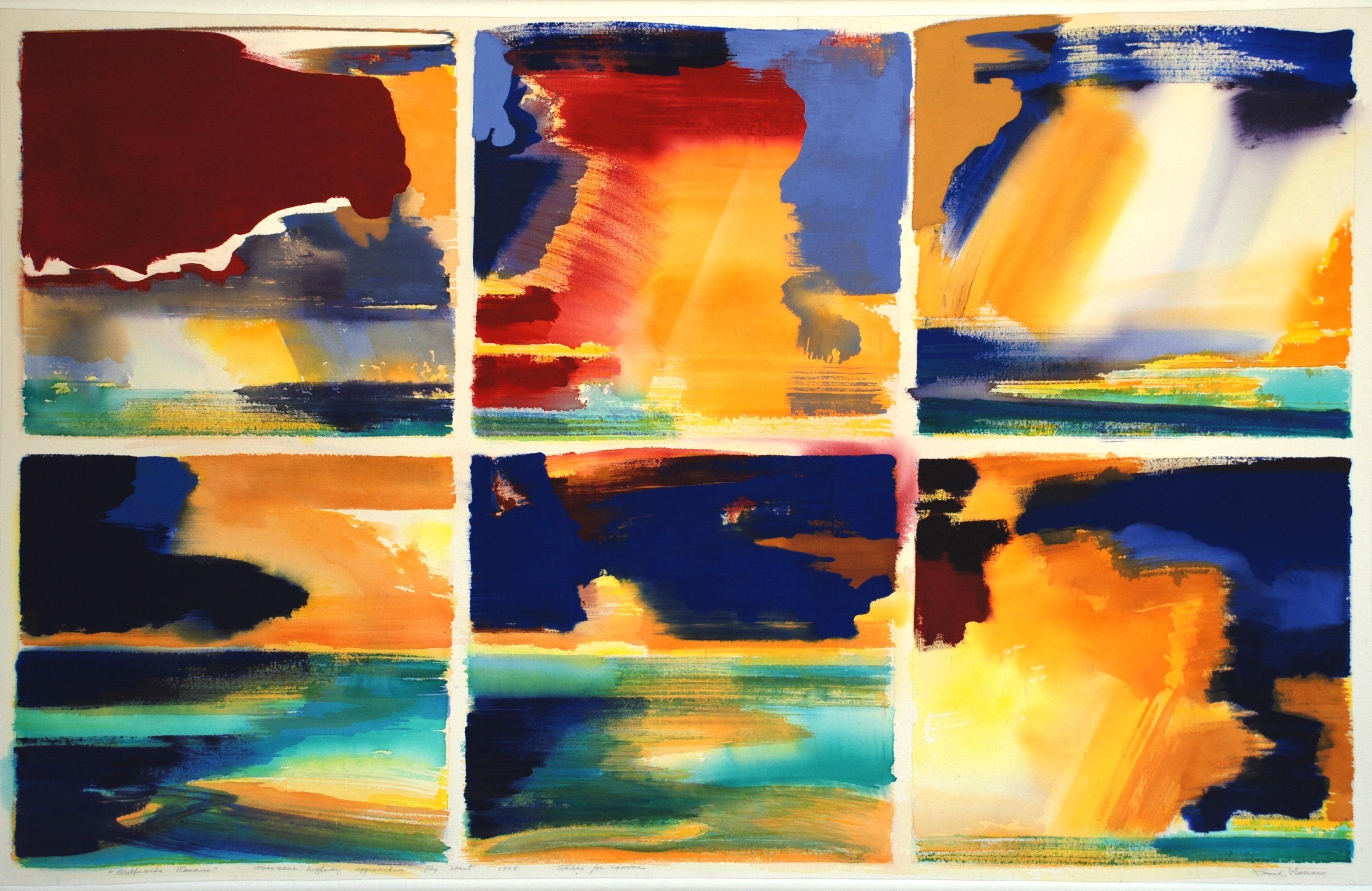 Frank Monaco Abstract Painting – Großes abstraktes Gemälde, Gulfside Romance