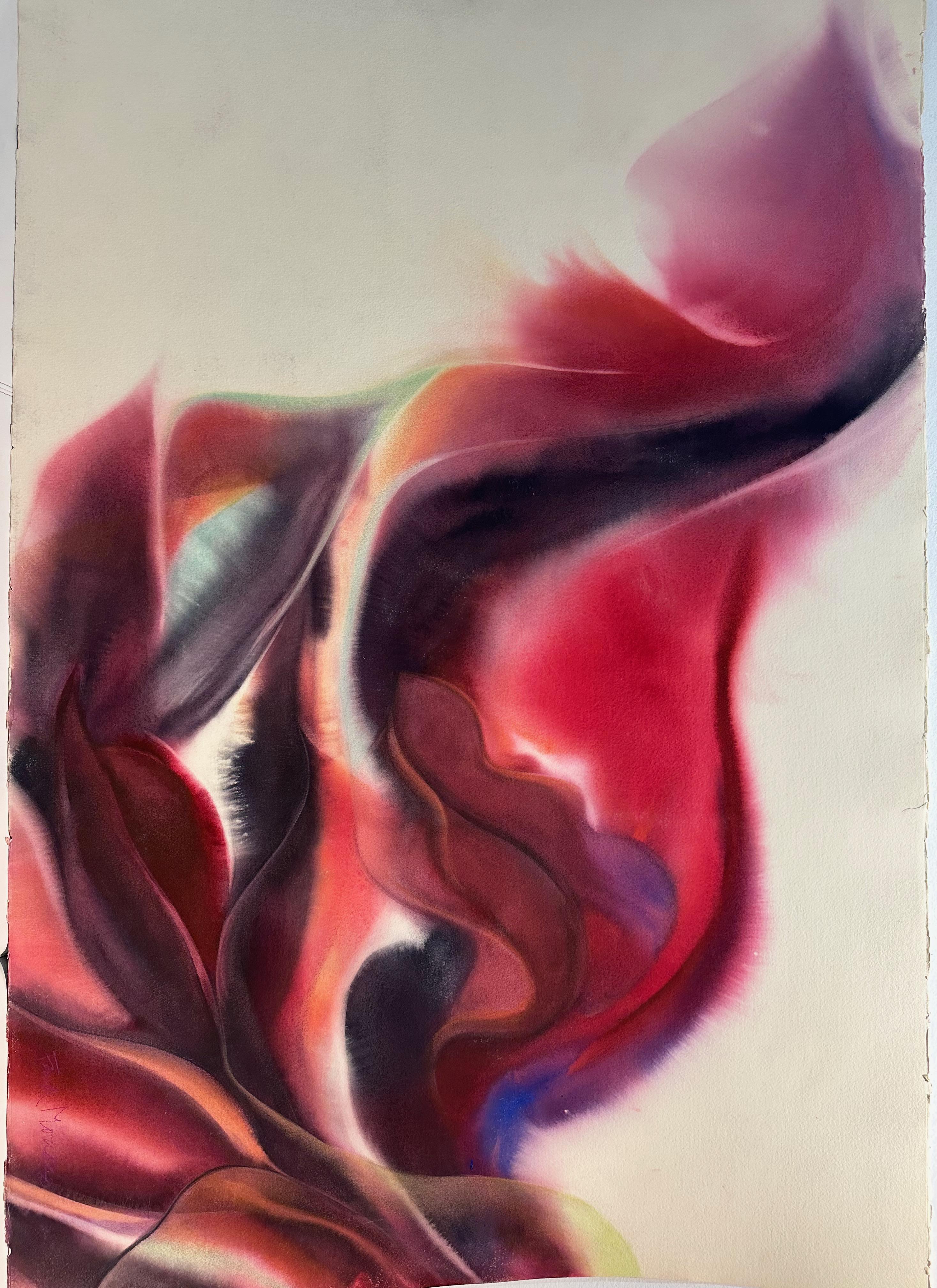 Frank Monaco Abstract Painting - Hot Flame Abstract I Work On Paper