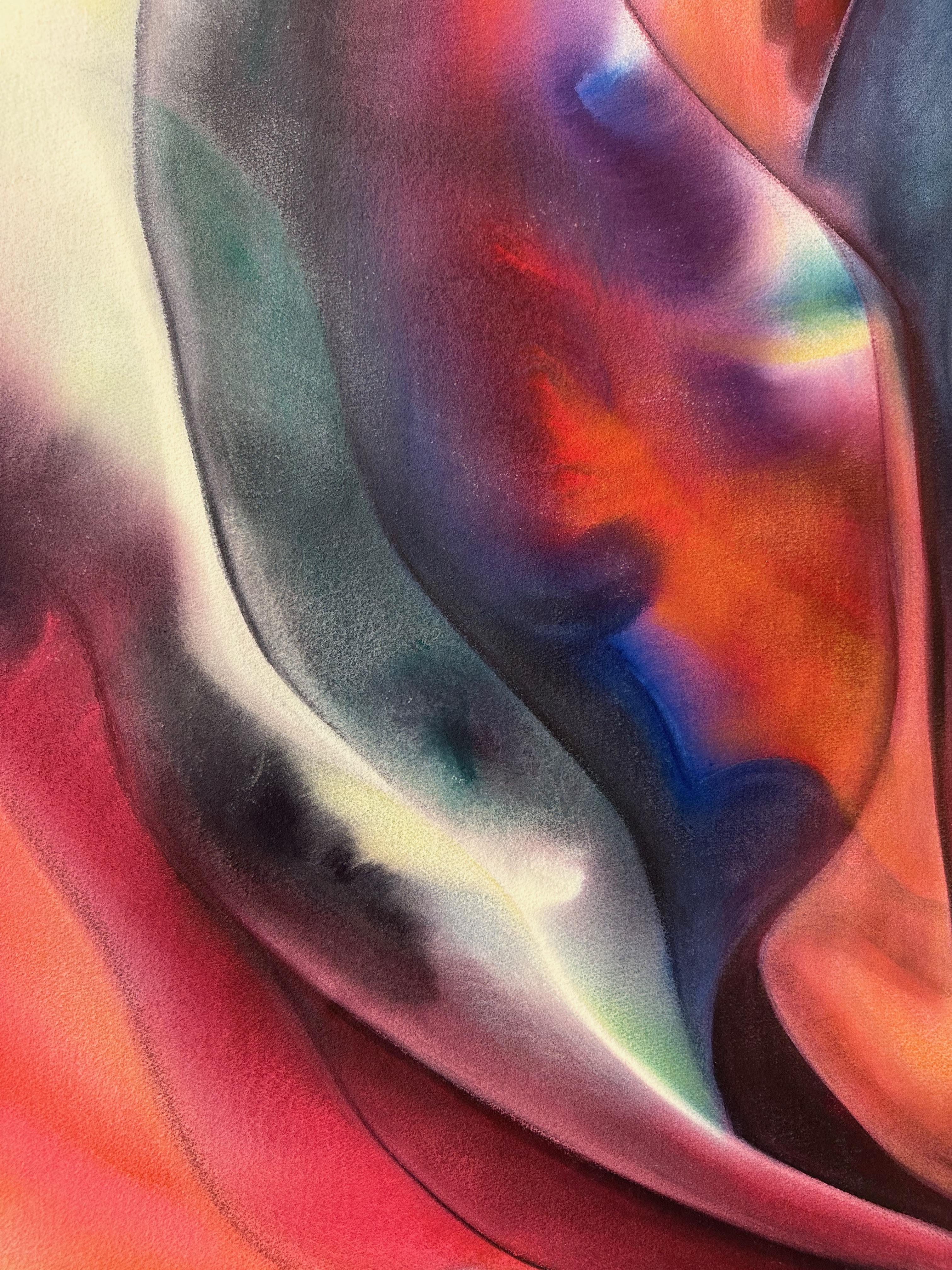 Hot Flame II Opera astratta su carta - Painting di Frank Monaco