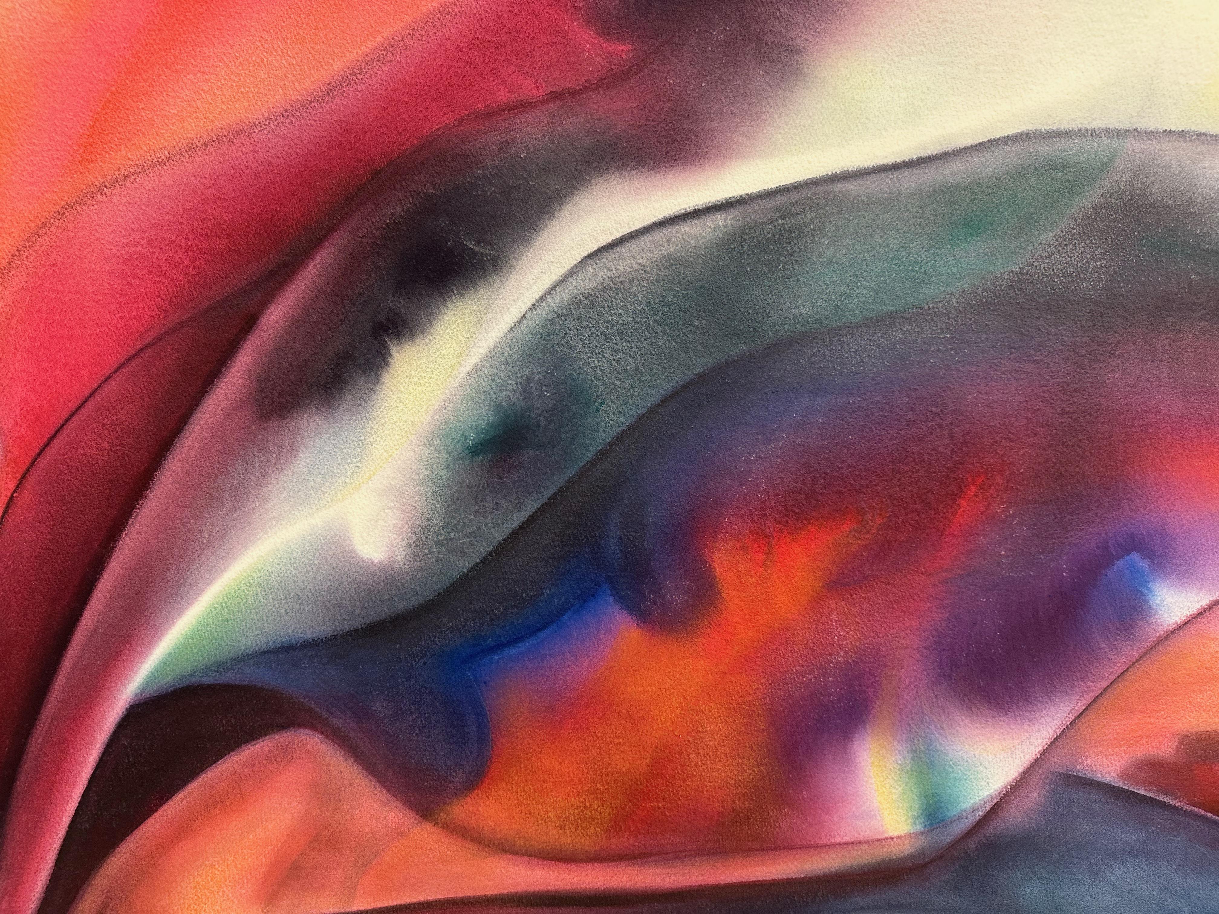 Abstraktes Werk auf Papier, Hot Flame II – Painting von Frank Monaco