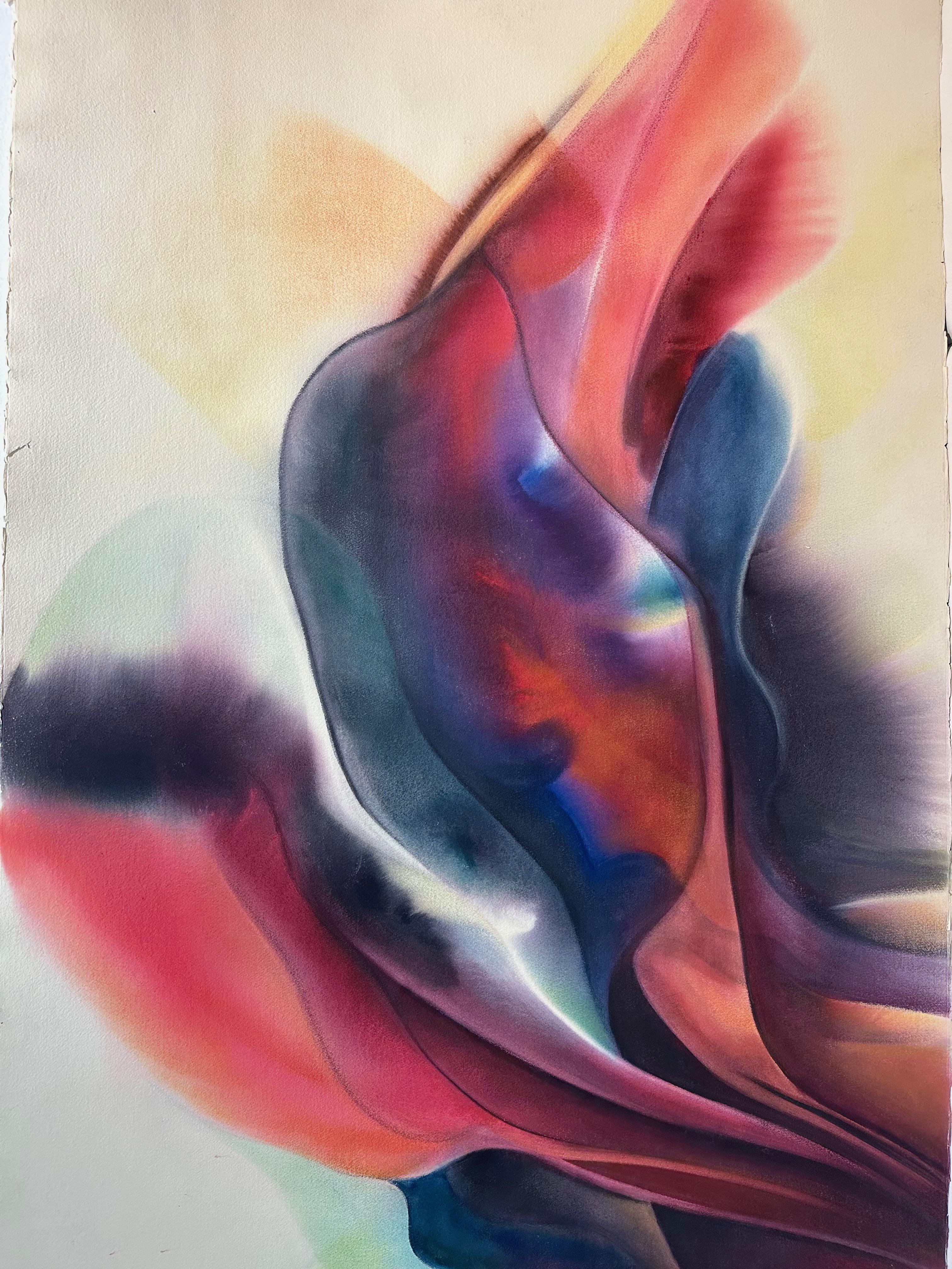 Frank Monaco Abstract Painting – Abstraktes Werk auf Papier, Hot Flame II