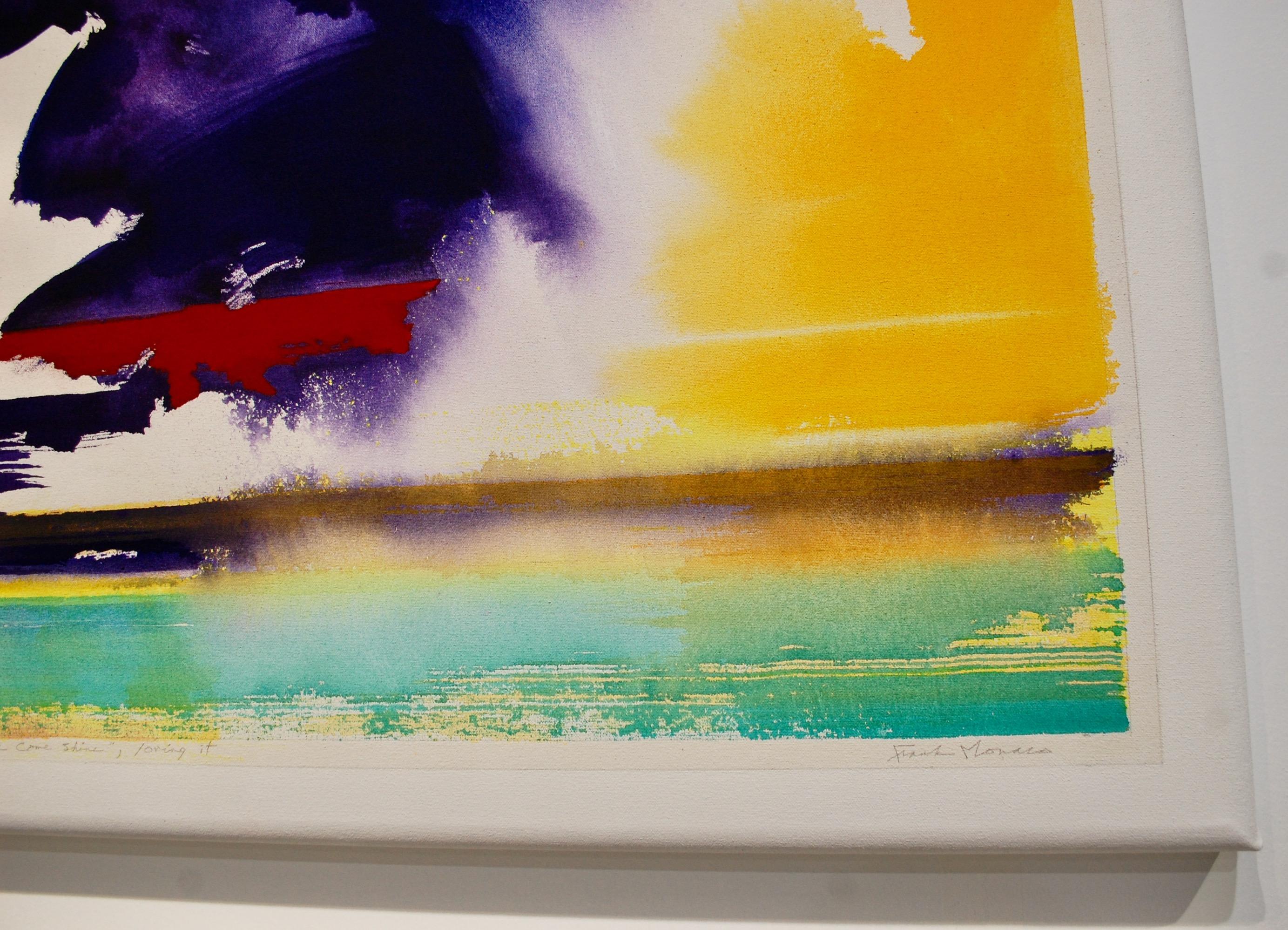 Adorabile,  Astratto
Pittura acrilica vinilica fine su tela primerizzata, con involucro in galleria, firmata e titolata.
Frank Monaco.
Ha studiato e lavorato con Marilyn Stiles dell'Art Institute di Chicago/Storia dell'arte.
Pittura, restauro e