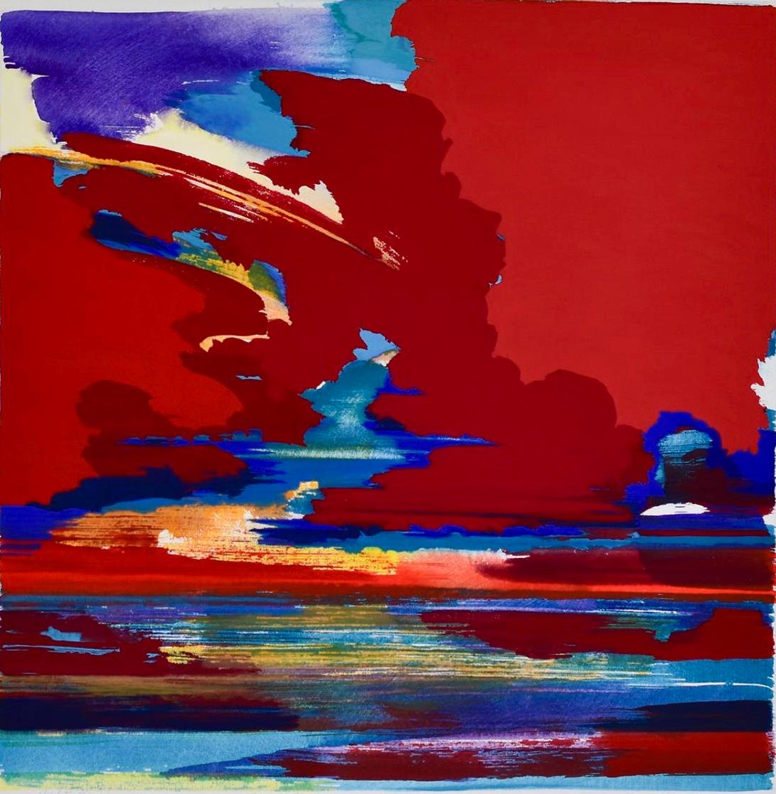 Music de nuit expressionniste abstraite  - Painting de Frank Monaco