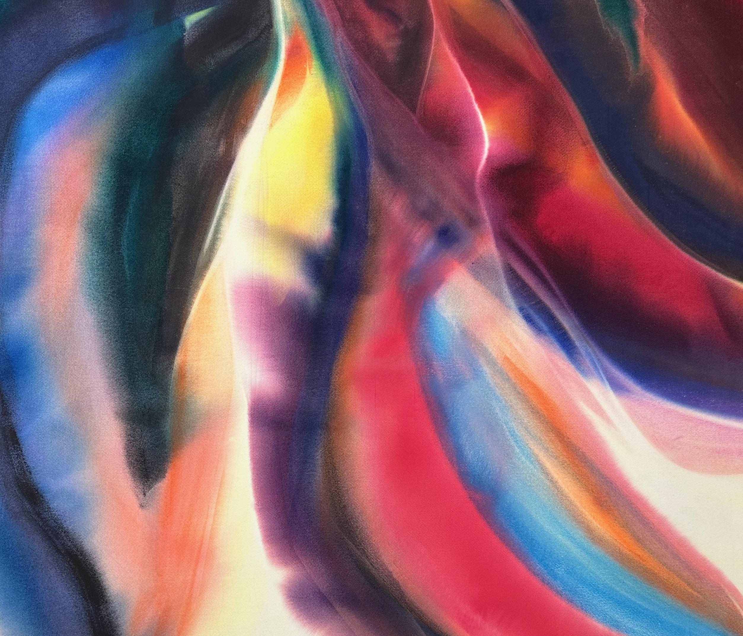 Flame Multi Color Abstract Work On Paper For Sale 1