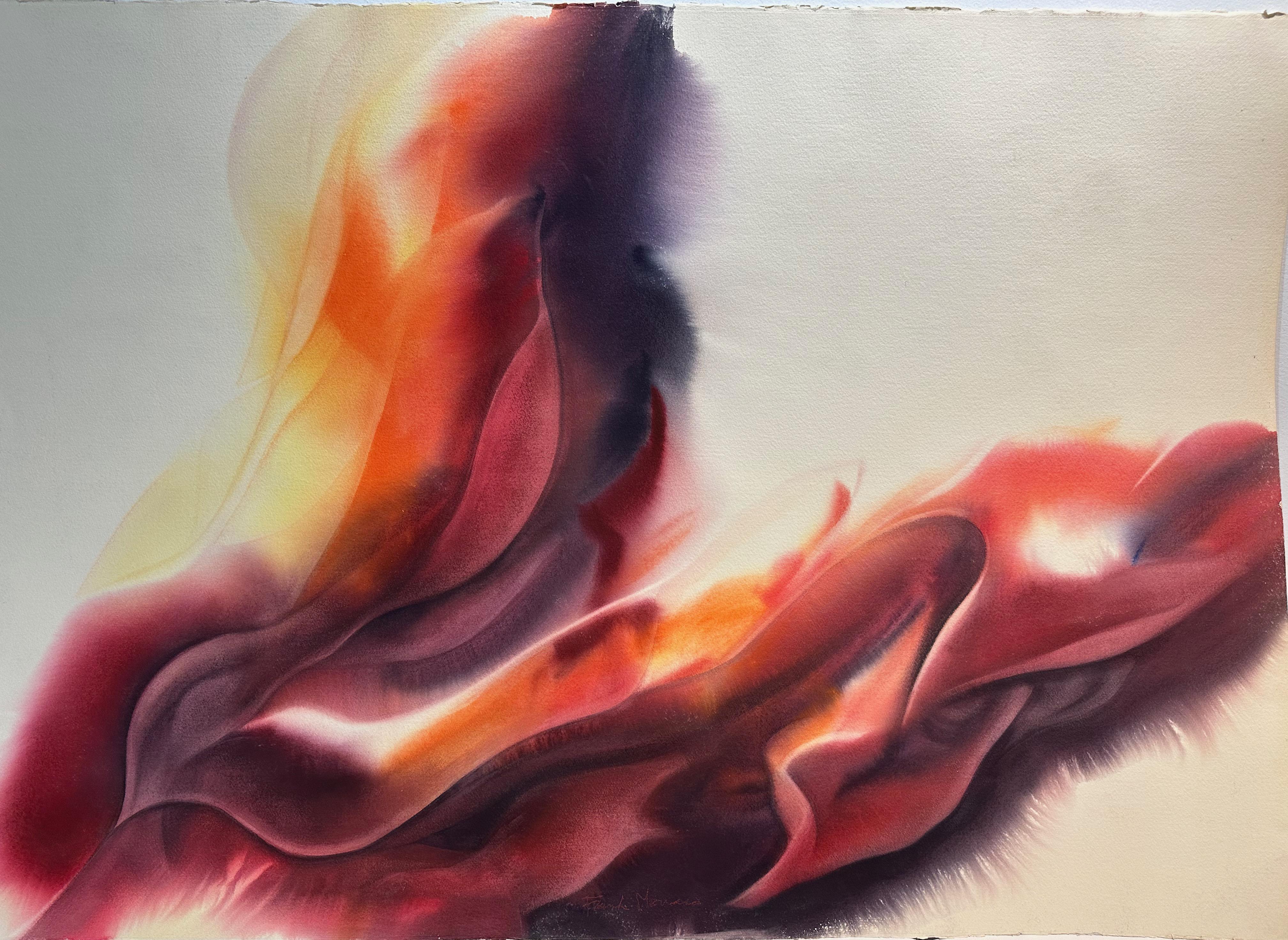 Hot Flame III Lavoro astratto su carta in vendita 3