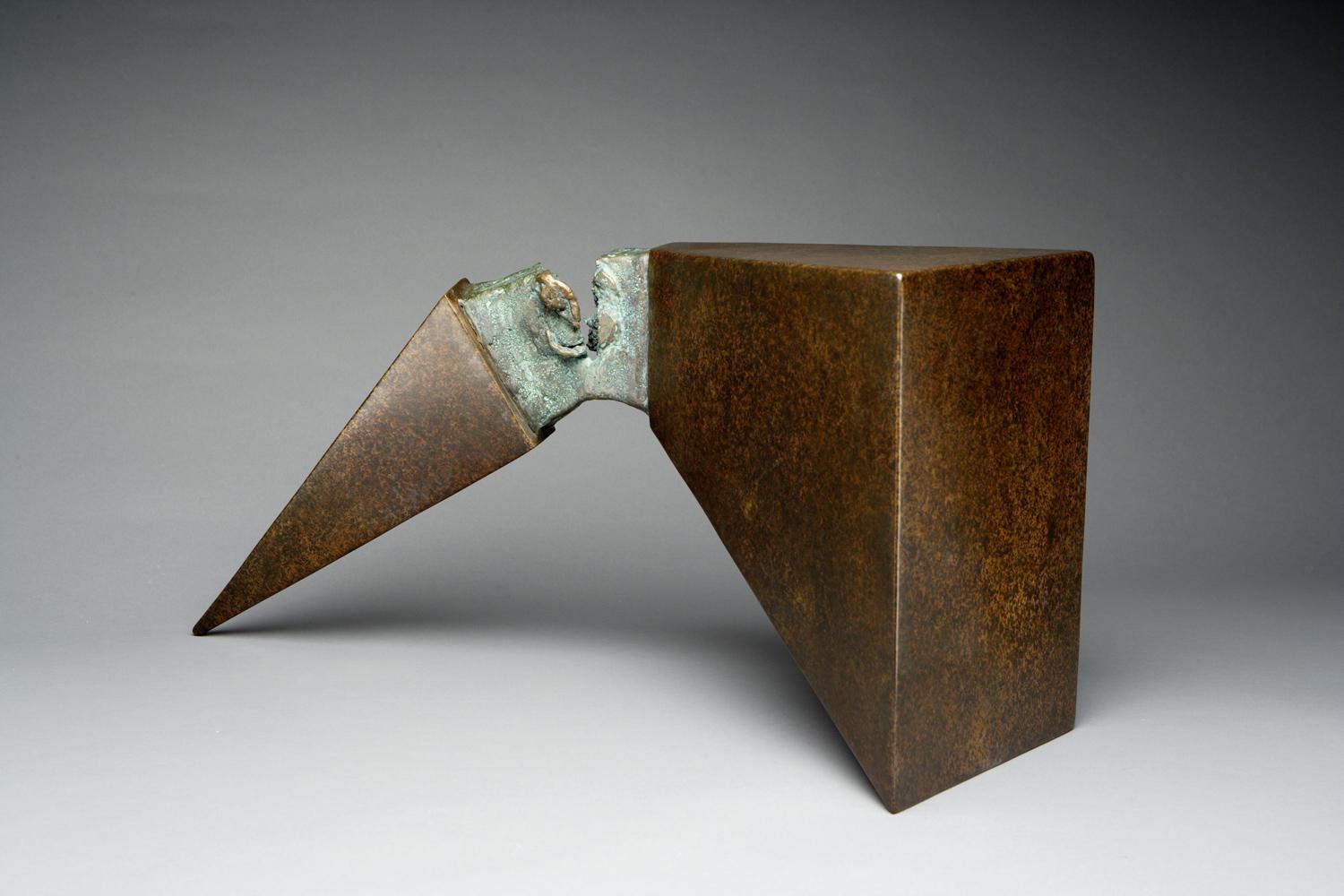 Frank Morbillo Abstract Sculpture - "Emphasis" unique bronze sculpture
