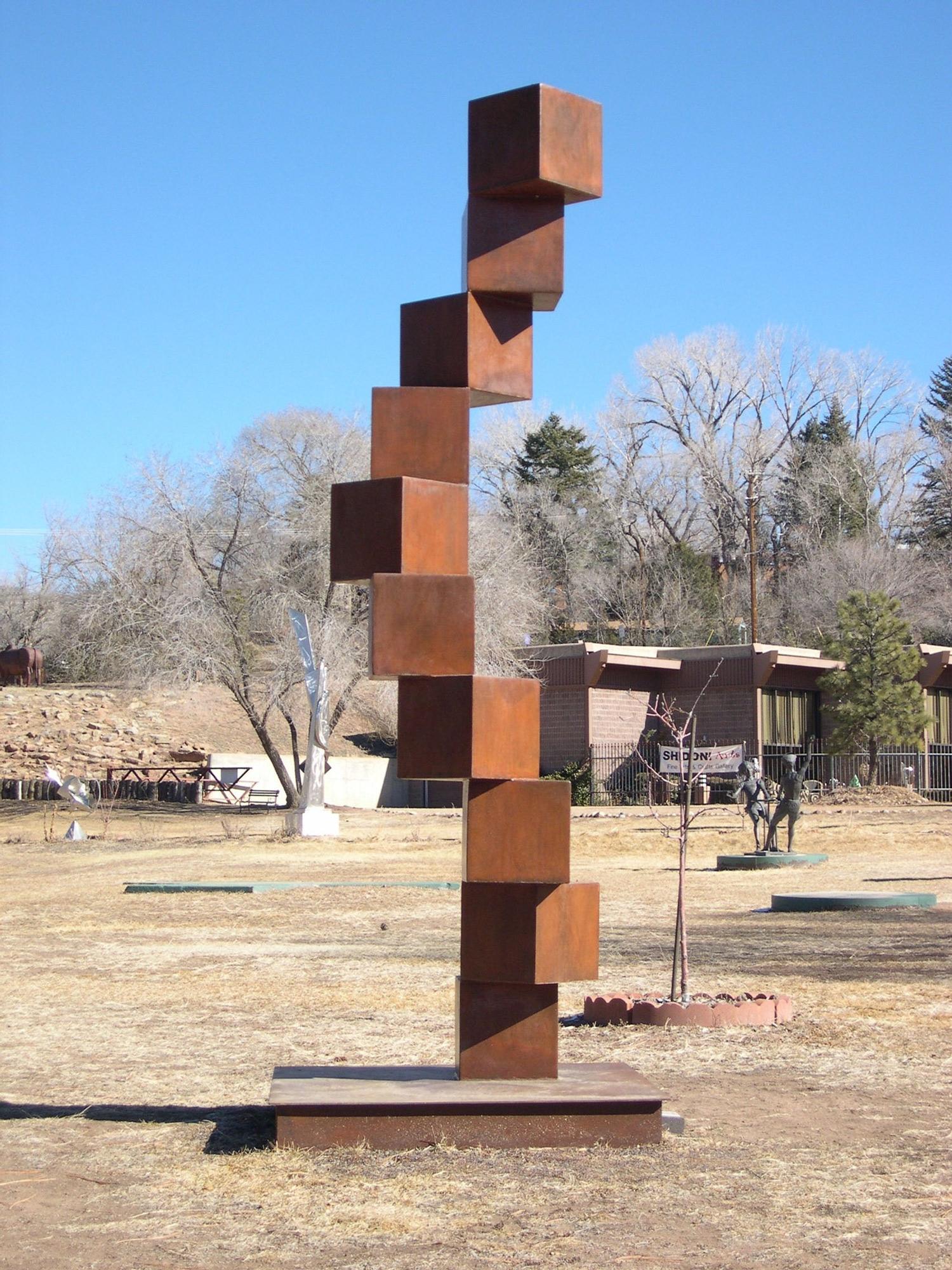 Abstract Sculpture Frank Morbillo - Sculpture d'extérieur en acier "Revolution"