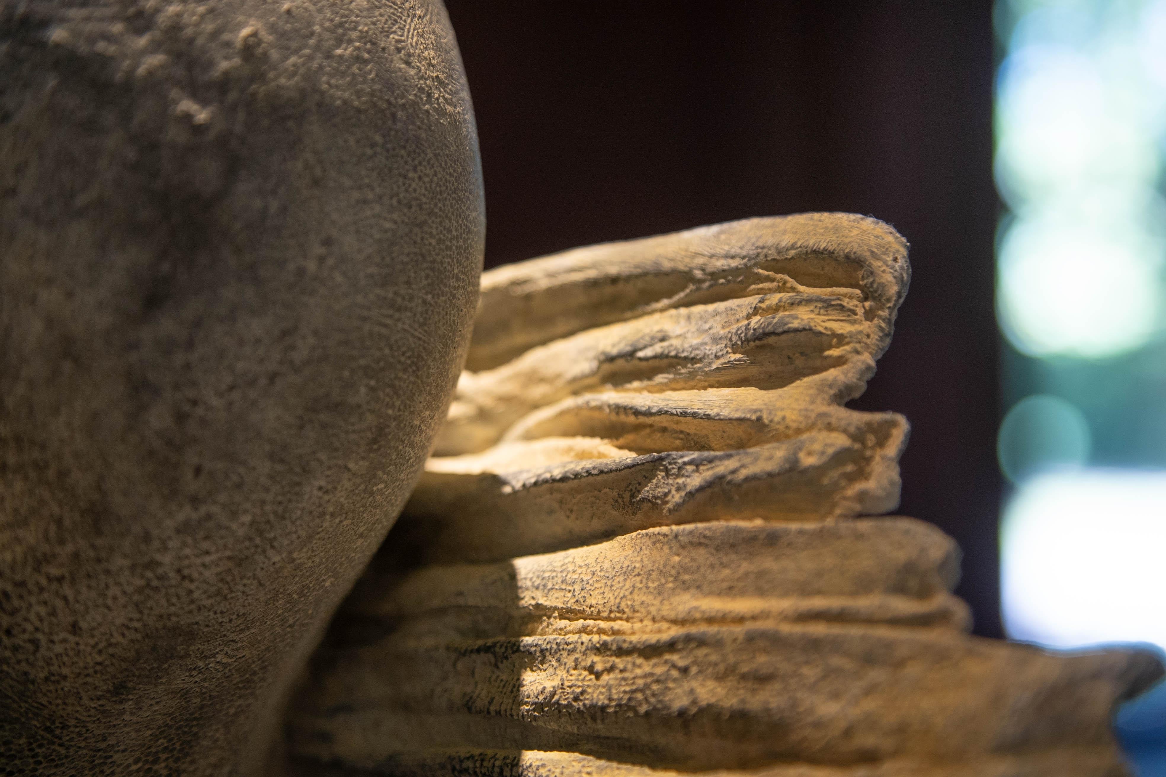 Bronze head artwork, called 'Unspoken words' 2