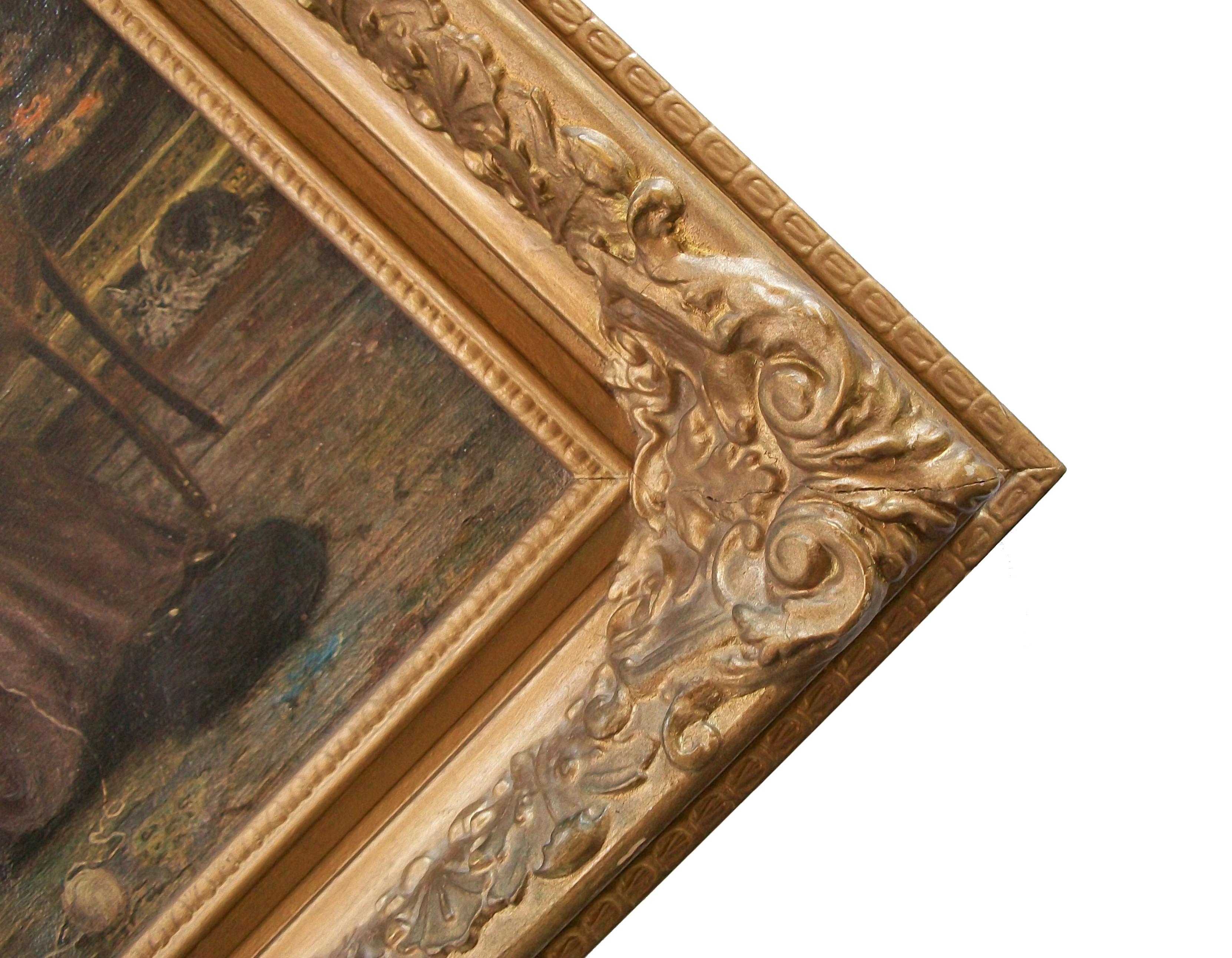 Dorato FRANK MOSS BENNETT - 'Joan' - Litografia d'epoca con cornice - K.K. - Metà del XX secolo in vendita