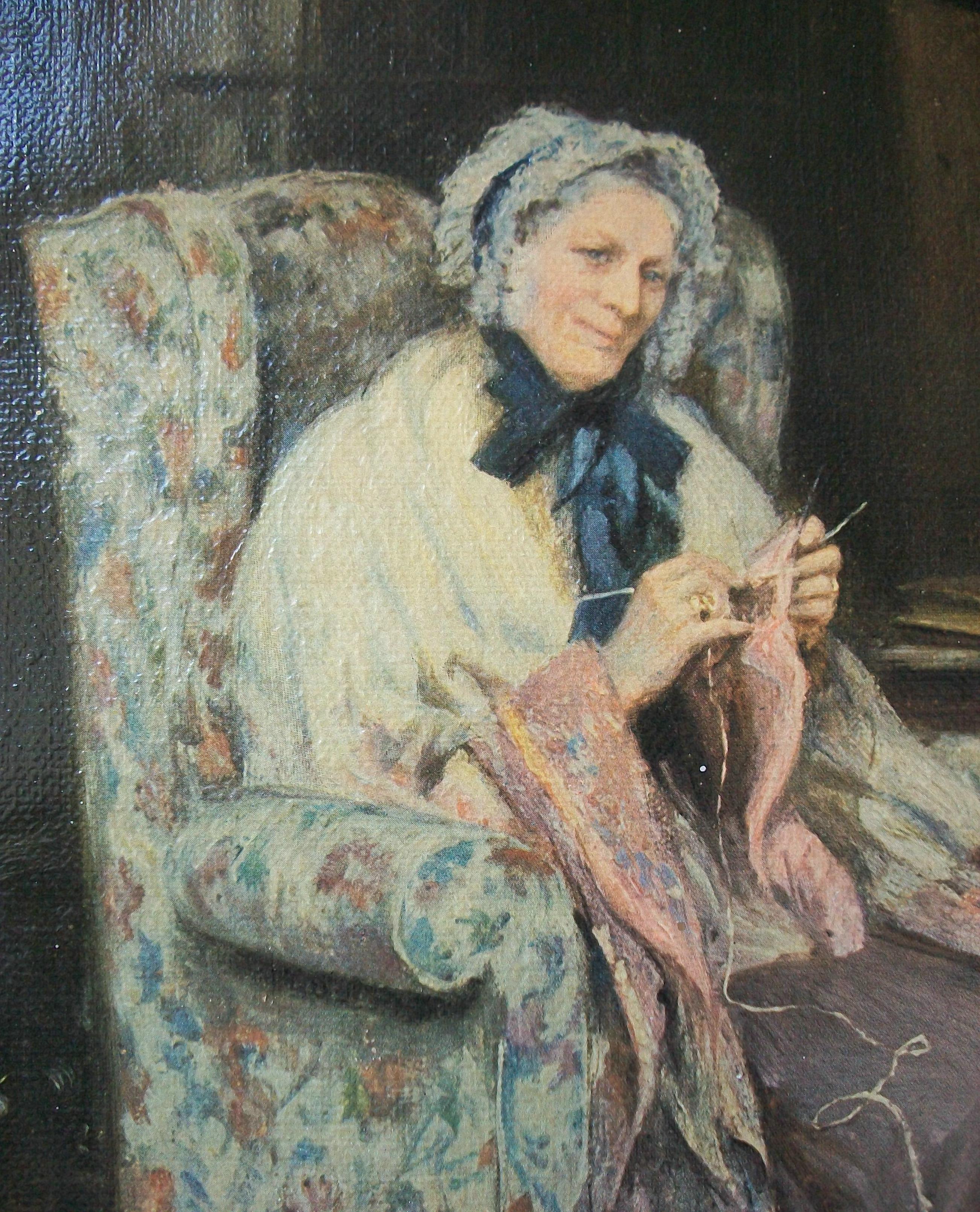 FRANK MOSS BENNETT - 'Joan' - Litografia d'epoca con cornice - K.K. - Metà del XX secolo in vendita 2