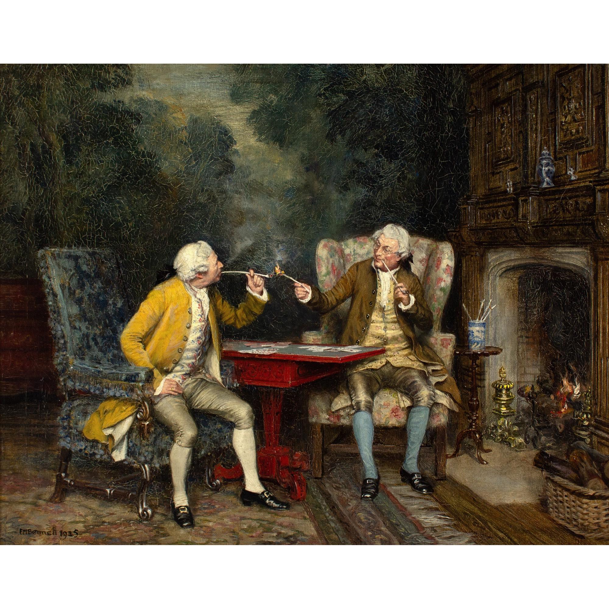 Frank Moss Bennett, Le jeu de cartes, peinture à l'huile  1