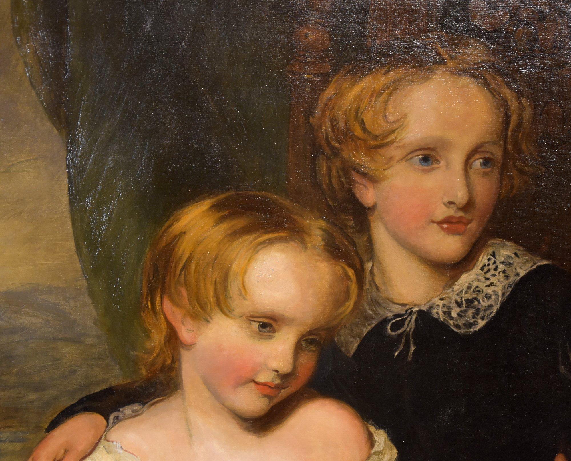 Peinture à l'huile de Frank Moss Bennett « Portrait de John, Annabella et Augusta Anne » en vente 3