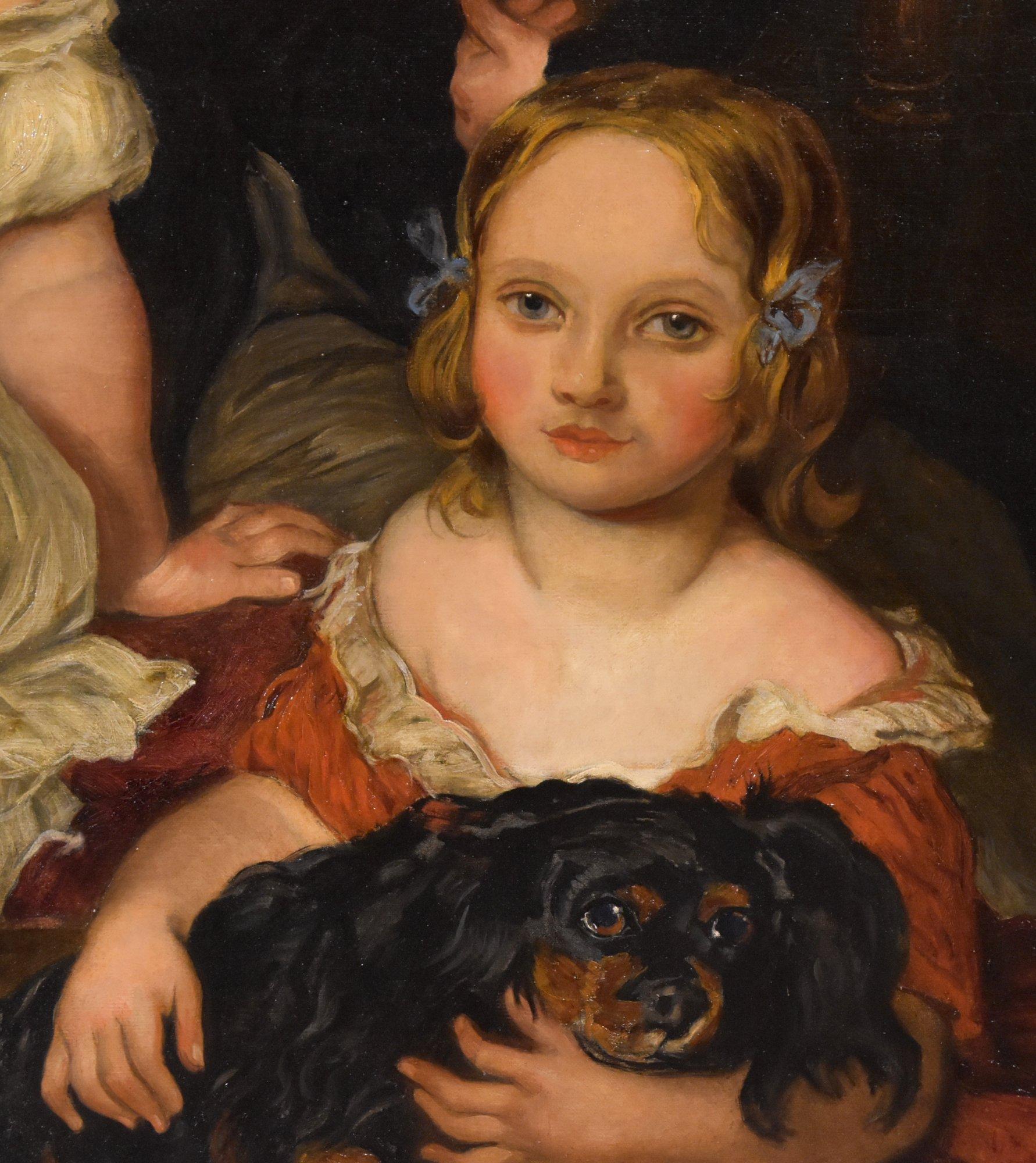 Peinture à l'huile de Frank Moss Bennett « Portrait de John, Annabella et Augusta Anne » en vente 4